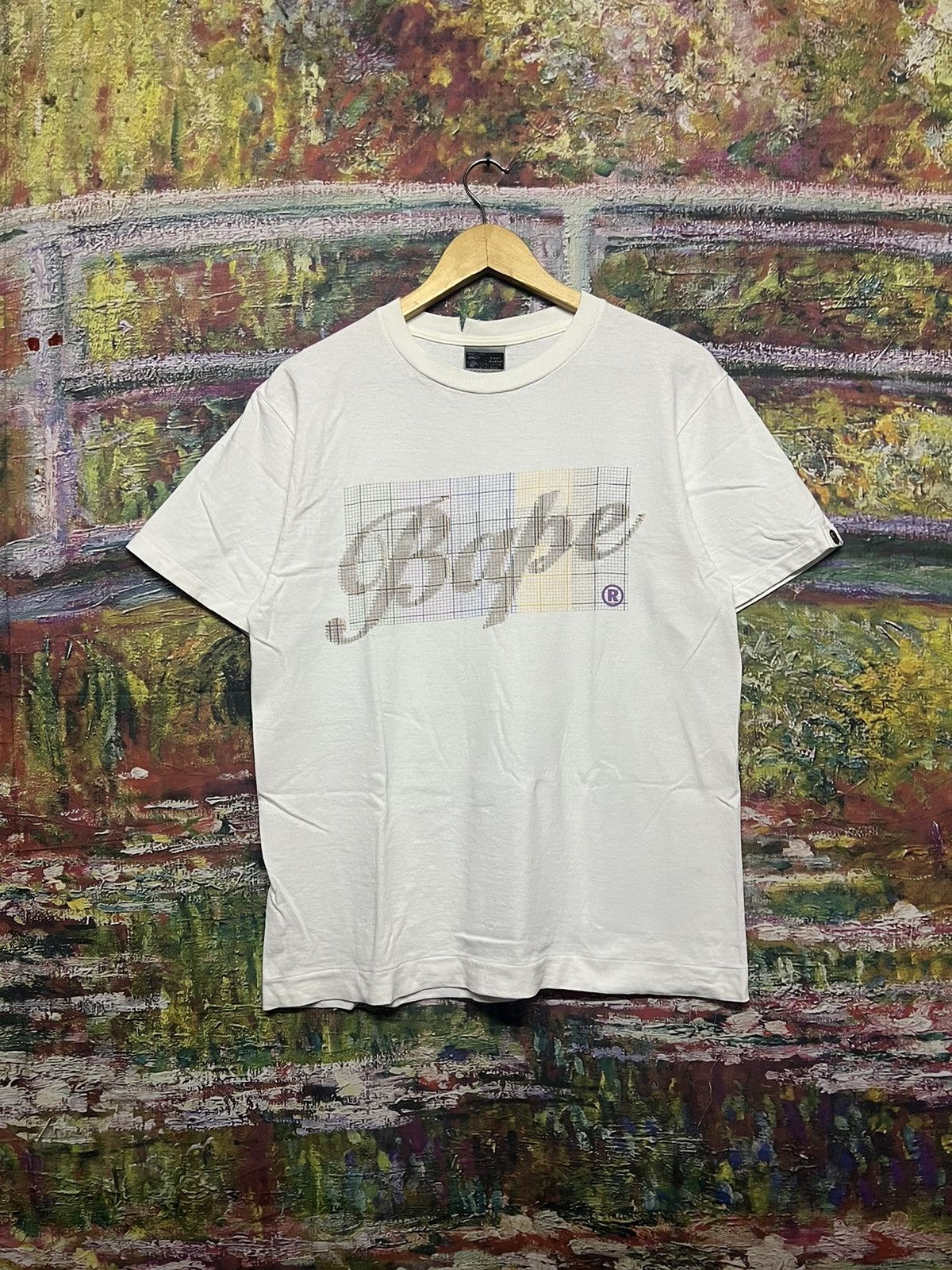 image of Bape Grid Tee in White, Men's (Size Medium)