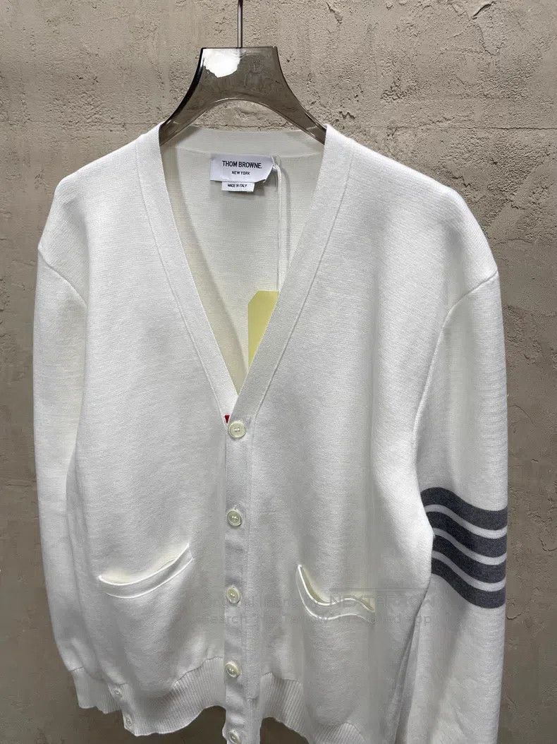 Thom Browne Thom Browne White Knit Cardigan Size US XL / EU 56 / 4 - 3 Thumbnail