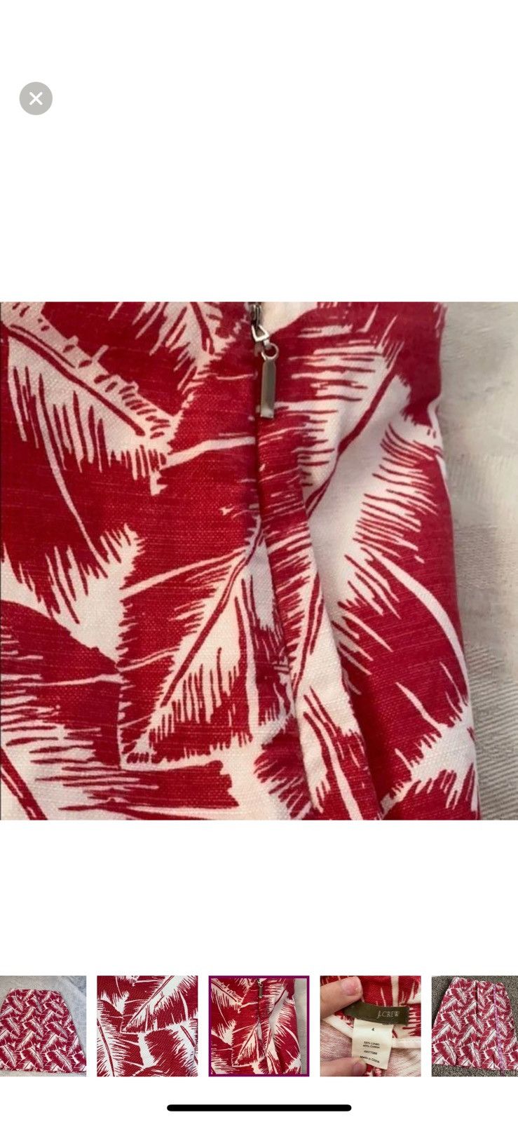 J.Crew J.crew Palm leaf print knee length skirt size 4 Size 27" / US 4 / IT 40 - 4 Thumbnail