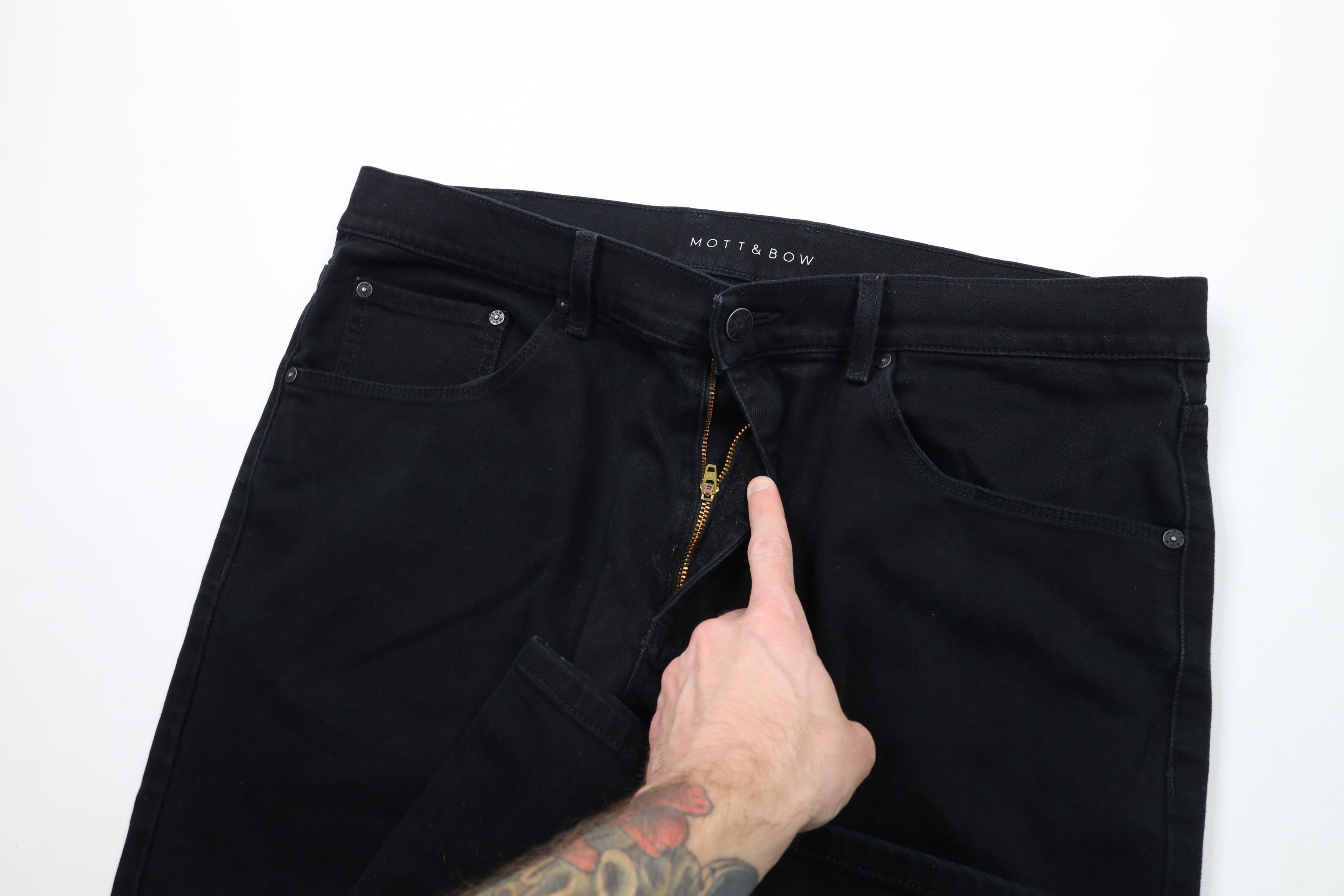 Mott & Bow × Vintage Mott & Bow Mens Stretch Slim Fit Denim Jeans Pants Black Size US 38 / EU 54 - 6 Thumbnail