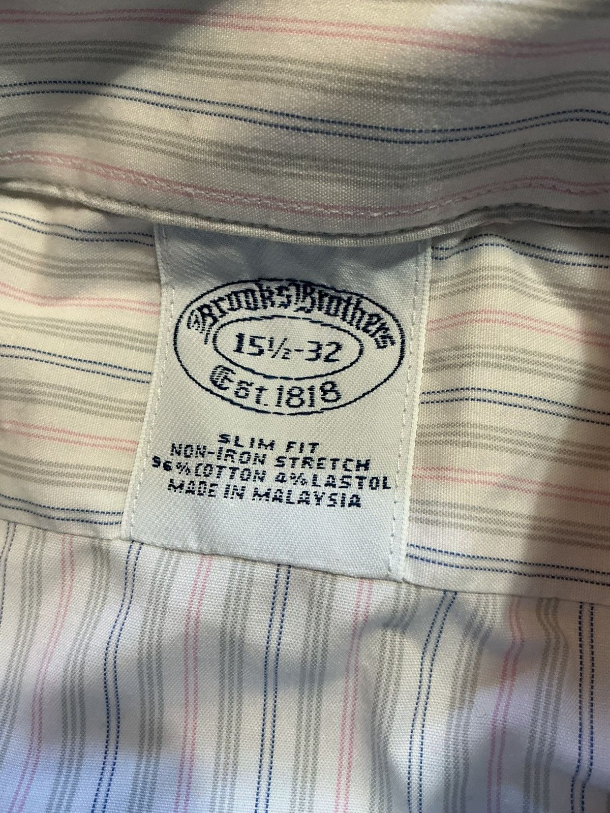 Brooks Brothers Brooks Brothers Slim Fit Striped L/S Button Dress Shirt Size US S / EU 44-46 / 1 - 5 Thumbnail