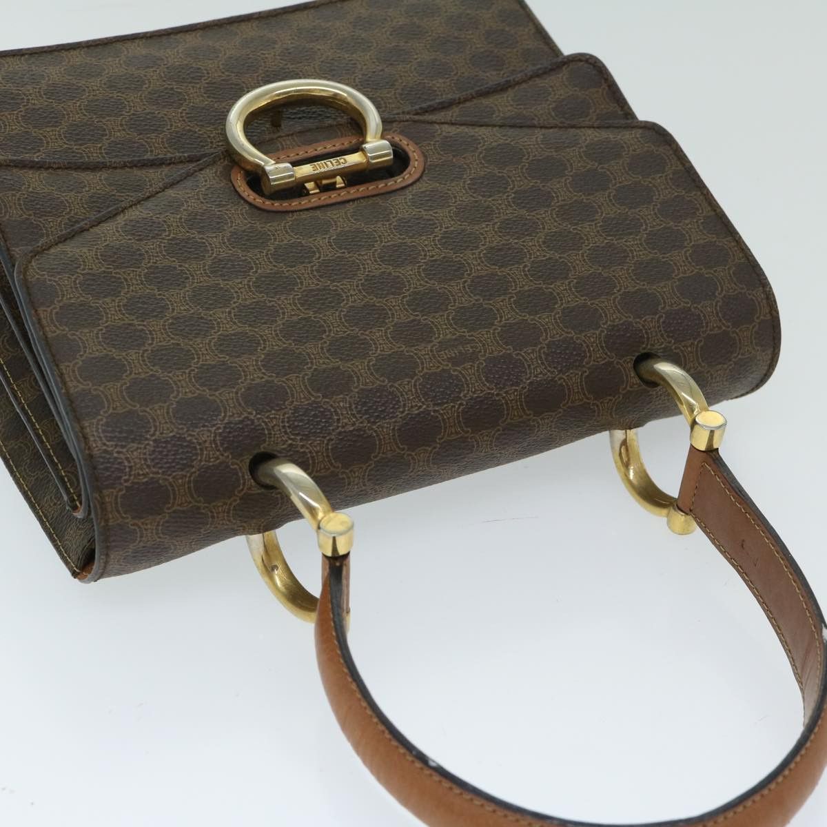 Celine CELINE Macadam Canvas Hand Bag Pvc Brown Size ONE SIZE - 6 Thumbnail