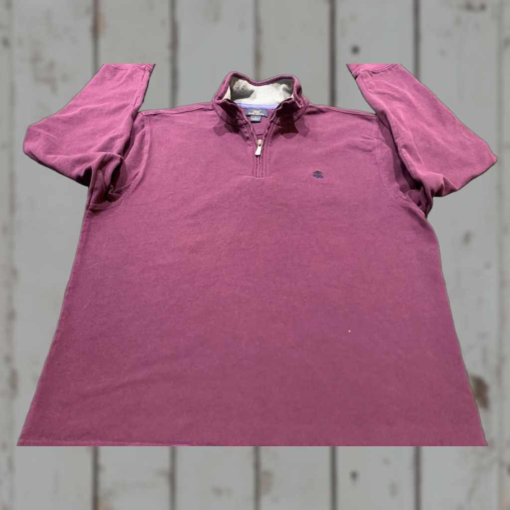 Brooks Brothers BROOKS BROTHERS 346 Fleece Pullover 1/4 Zip Neck Activewear Men Size L Maroon Size US L / EU 52-54 / 3 - 1 Thumbnail