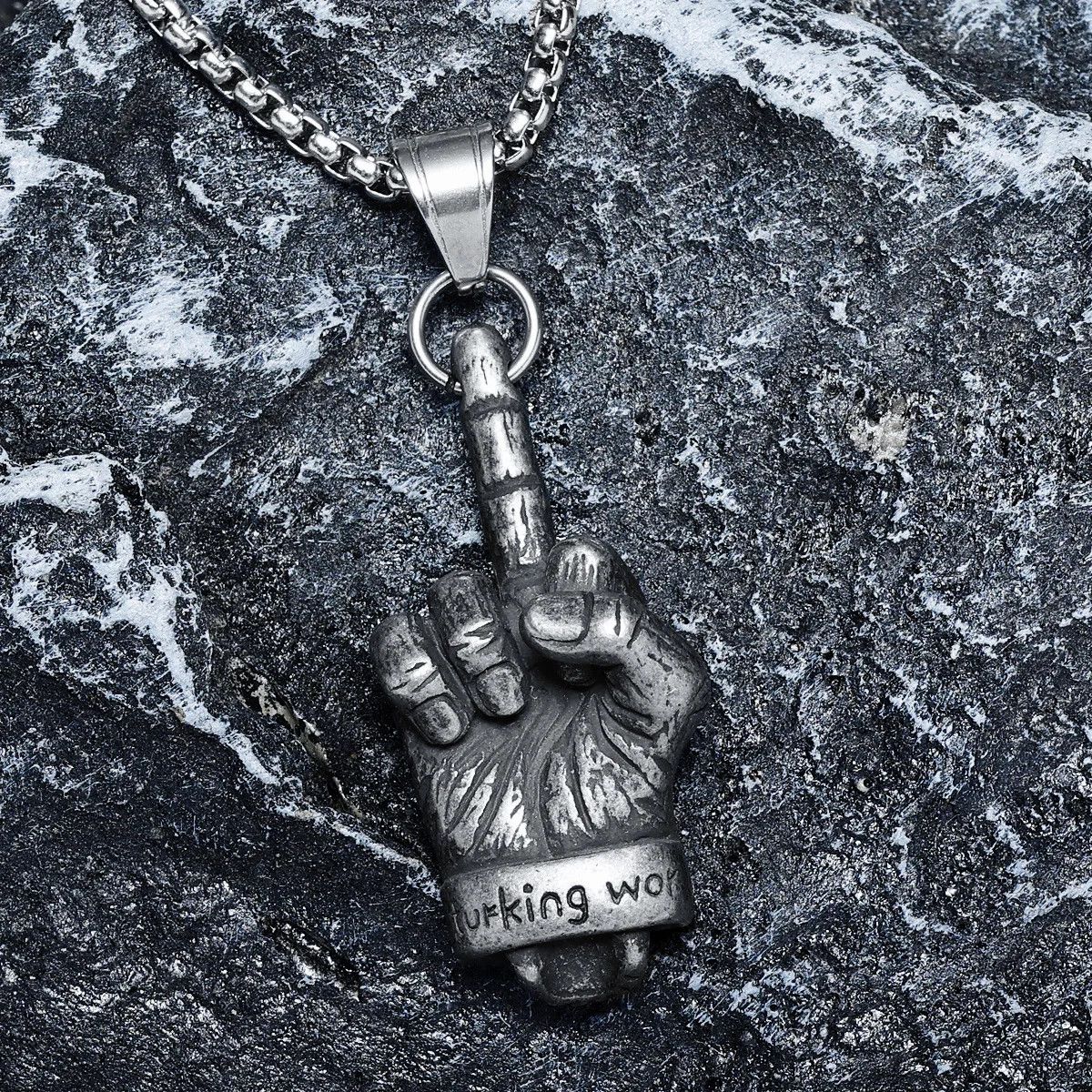 Jewelry Middle Finger Necklace Size ONE SIZE - 2 Thumbnail