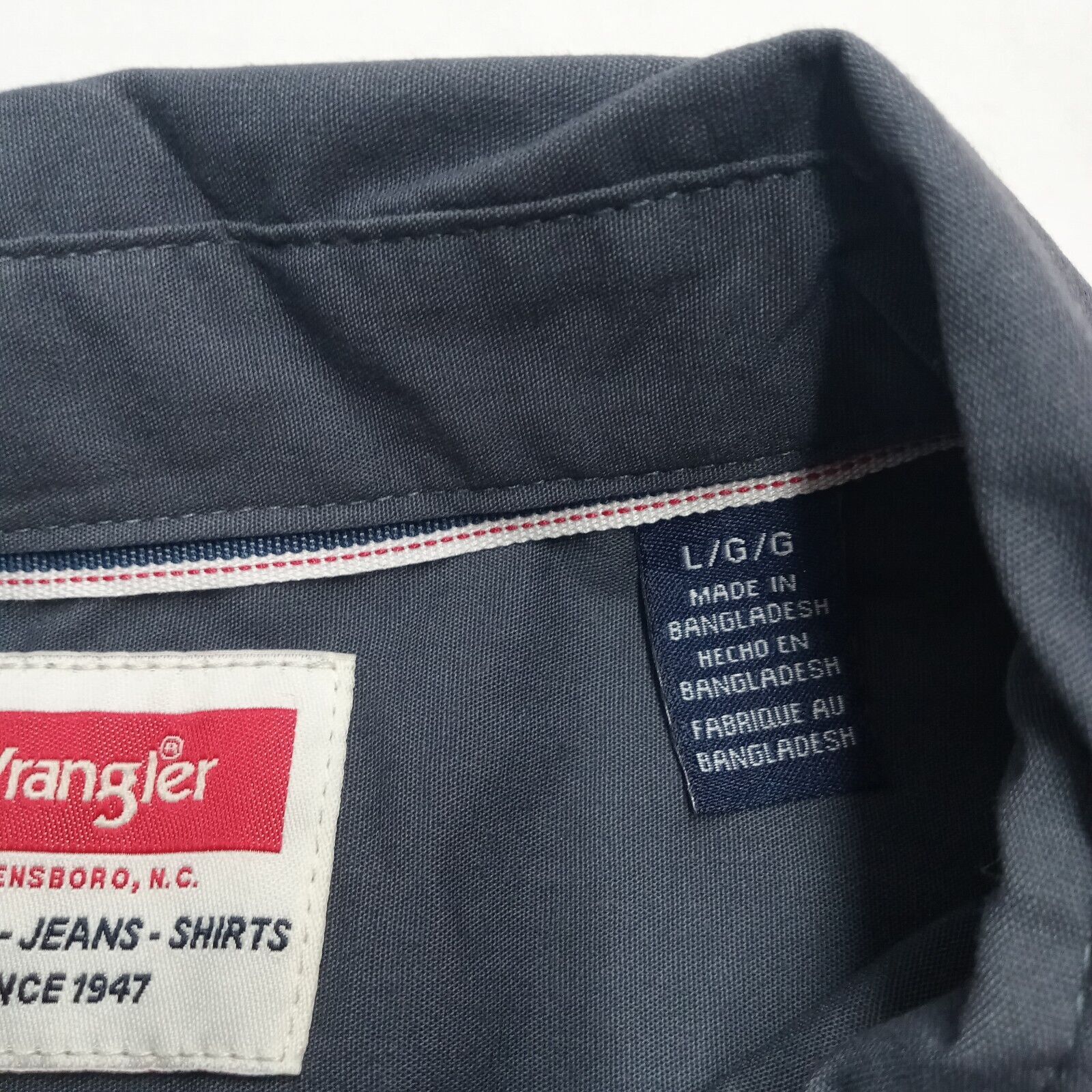 Wrangler Wrangler Shirt Men's L Large Gray Relaxed Fit Short Sleeve Size US L / EU 52-54 / 3 - 3 Thumbnail