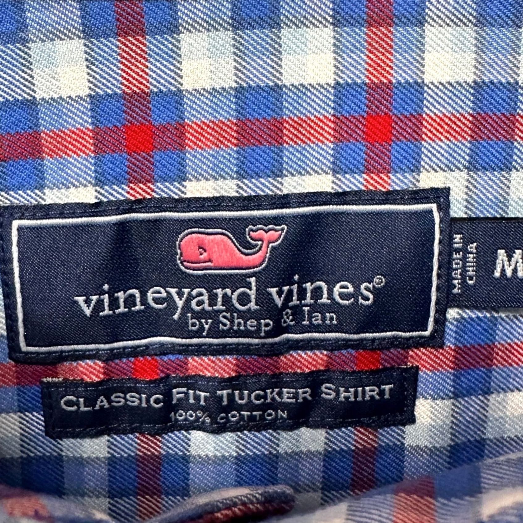 Vineyard Vines Vineyard Vines Mens Medium Classic Fit Tucker Shirt Blue Plaid Button Down EUC Size US M / EU 48-50 / 2 - 4 Thumbnail