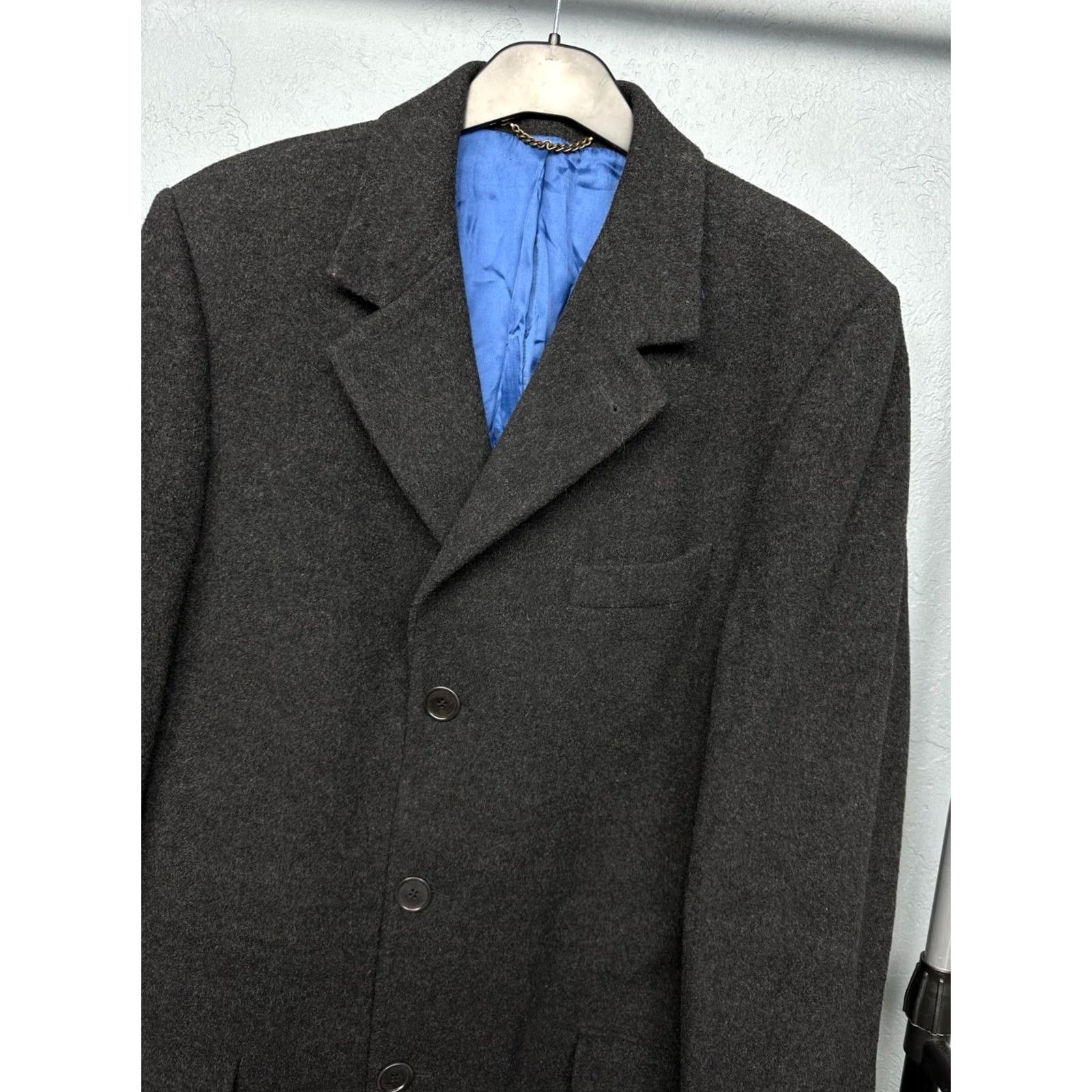 Charles Tyrwhitt Charles Tyrwhitt Mens Wool Coat Jacket M Overcoat Gray Wool Coat Mens - 100% Wool - Long Jacket Closure Button Regular Size XS-? Size US M / EU 48-50 / 2 - 2 Thumbnail