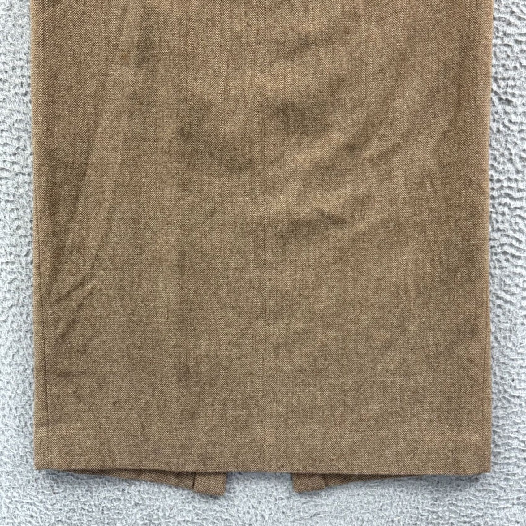 Ralph Lauren VINTAGE Lauren Ralph Lauren Skirt Womens 14 Tweed Wool Long High Rise City Preppy Zipper Button Lined Brown 100% Lambswool Size 36" / US 14 / IT 50 - 2 Thumbnail
