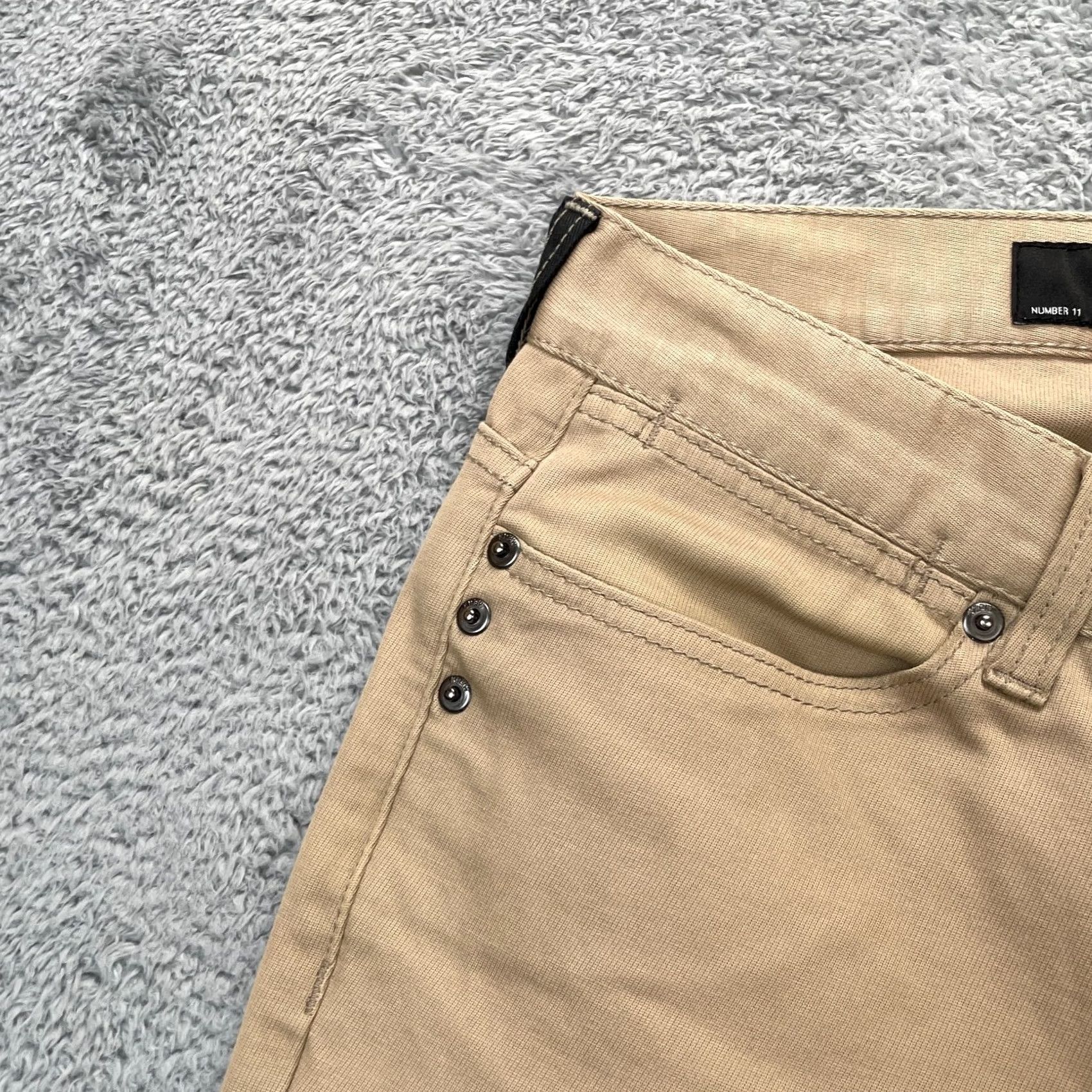 Vintage KR3W Pants Mens Small Beige Chino Slim Fit Logo Straight Leg 5-Pocket Design Casual Resort Wear Size US 28 / EU 44 - 5 Thumbnail