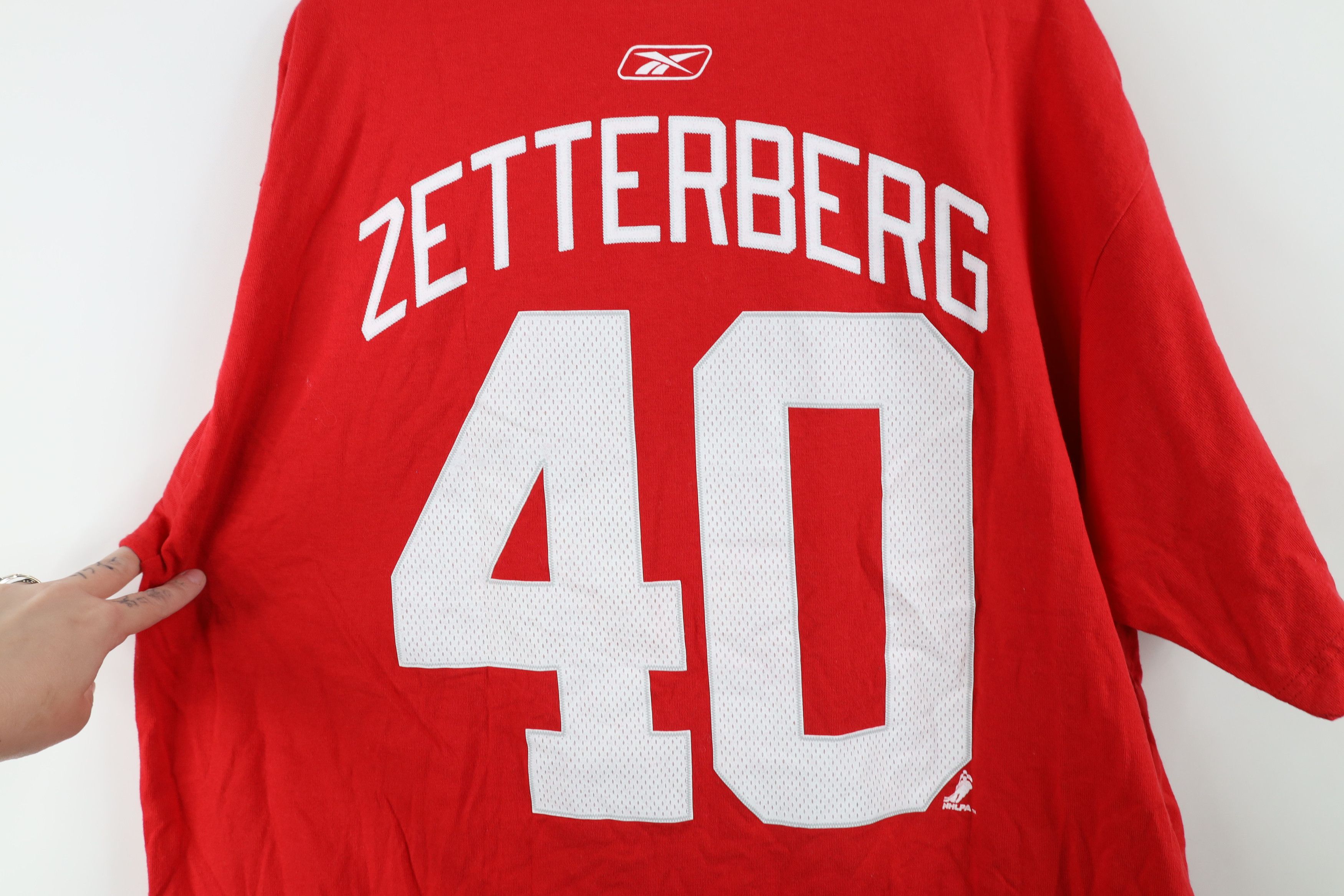 Reebok Vintage Reebok Zetterberg Red Wings Hockey Jersey T-Shirt Size US XL / EU 56 / 4 - 12 Thumbnail