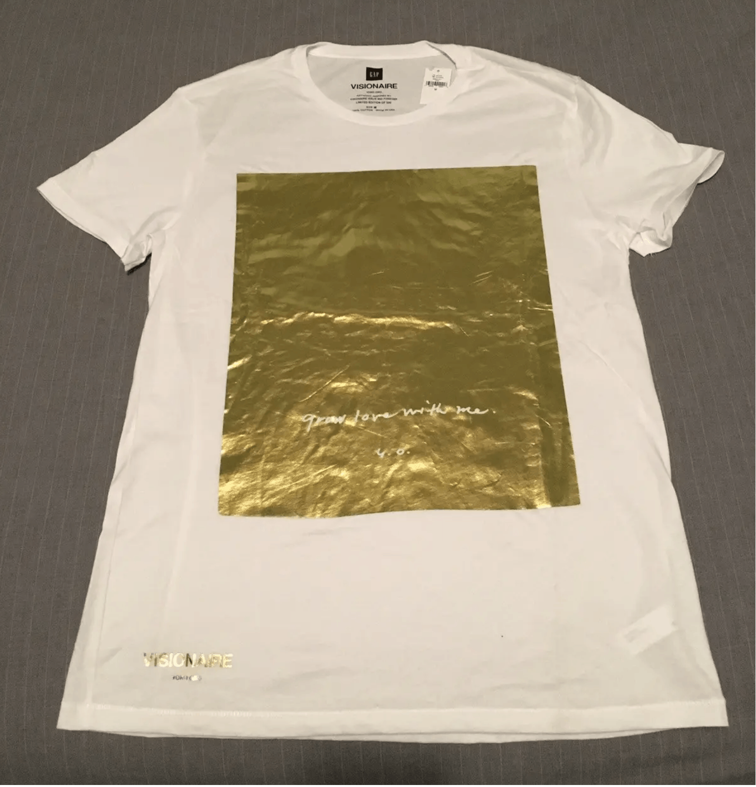 Gap × Visionaire Publications VISIONAIRE x GAP YOKO ONO GOLD T Shirt NEW! Size US M / EU 48-50 / 2 - 2 Thumbnail