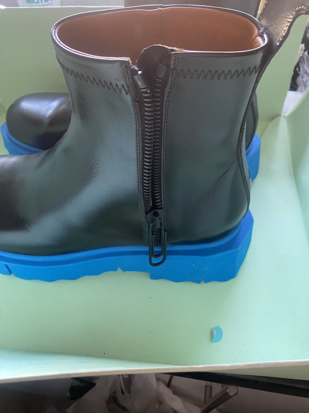 Off-White Off-White Leather Ankle rubber sole (blue) boots Size US 8 / EU 41 - 4 Thumbnail