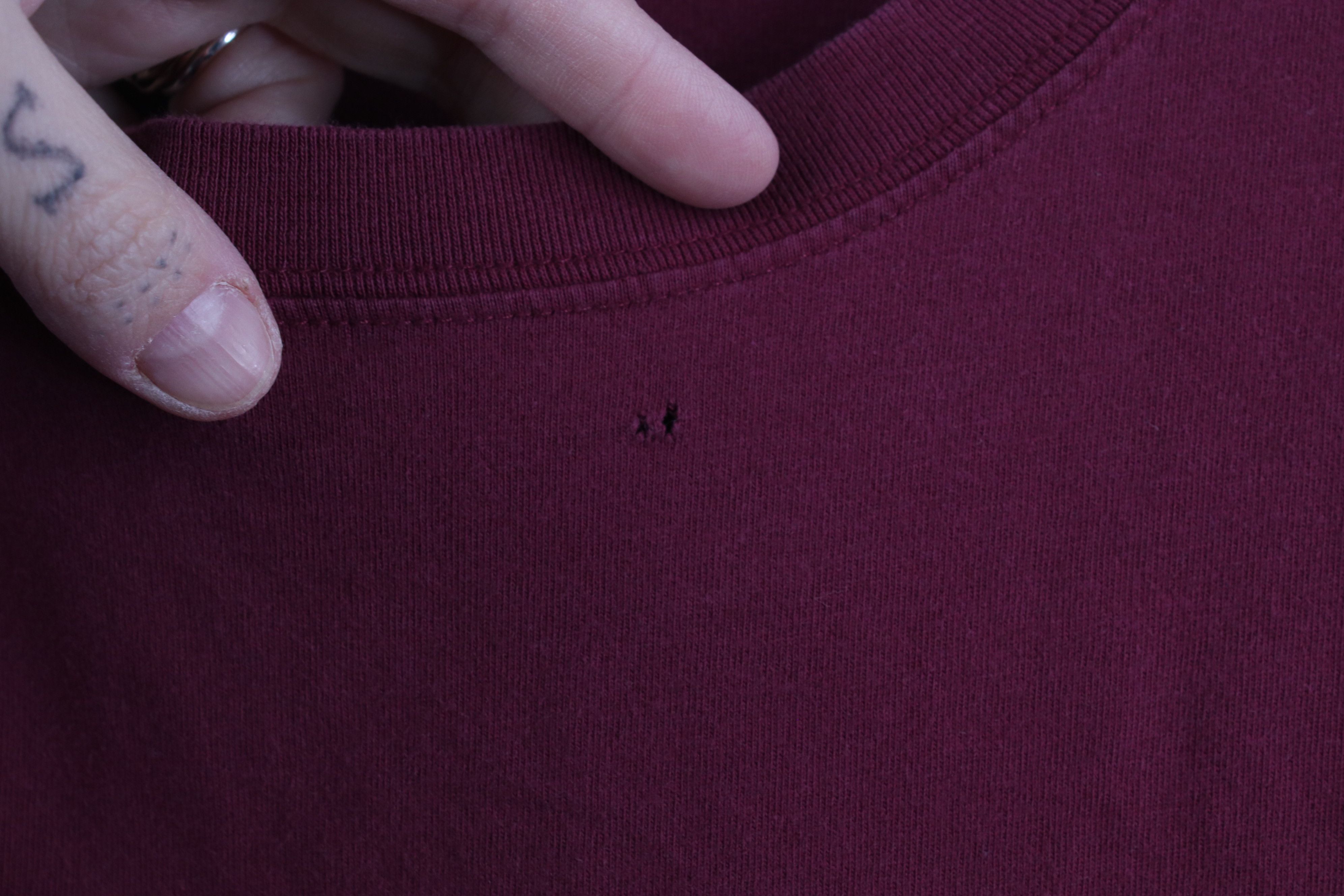 Lands' End Vintage Y2K Lands End Blank Cotton T-Shirt Burgundy Maroon Size US L / EU 52-54 / 3 - 4 Thumbnail