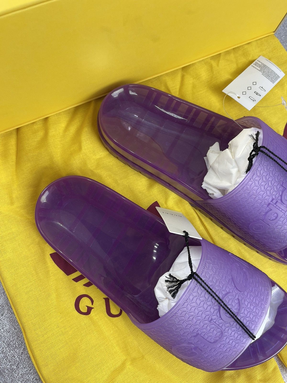 Adidas × Gucci Adidas x Gucci Rubber Slide Sandals Purple Size 42 Size US 9 / IT 39 - 3 Thumbnail