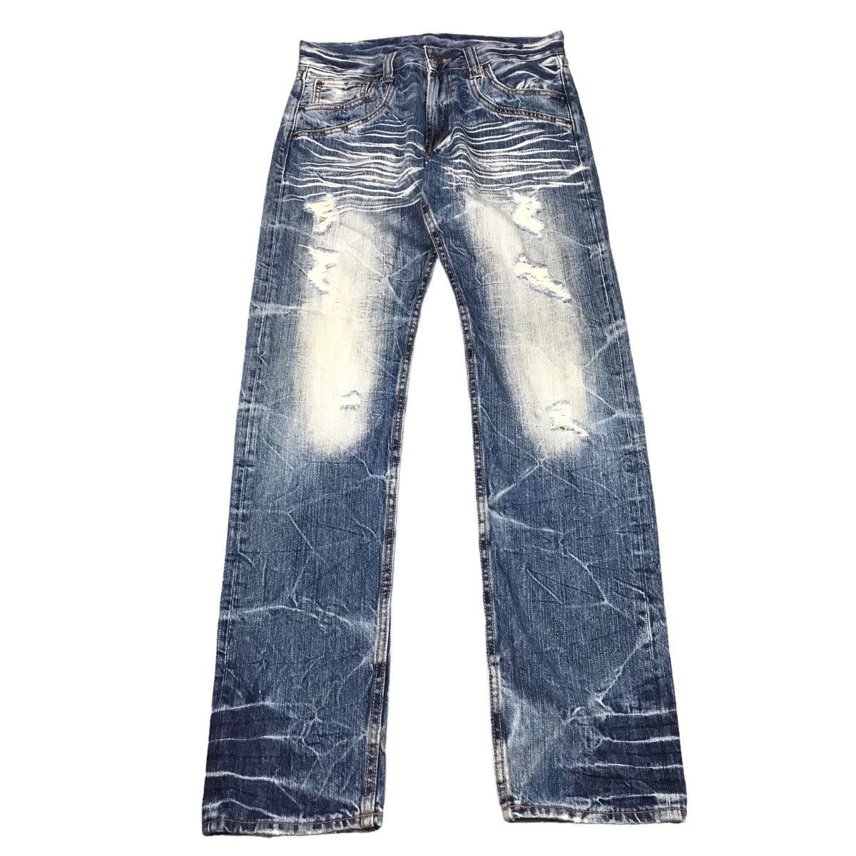 RIPPED DISTRESSED JAPANESE STYLE DENIM FADED JEANS PANTS 147