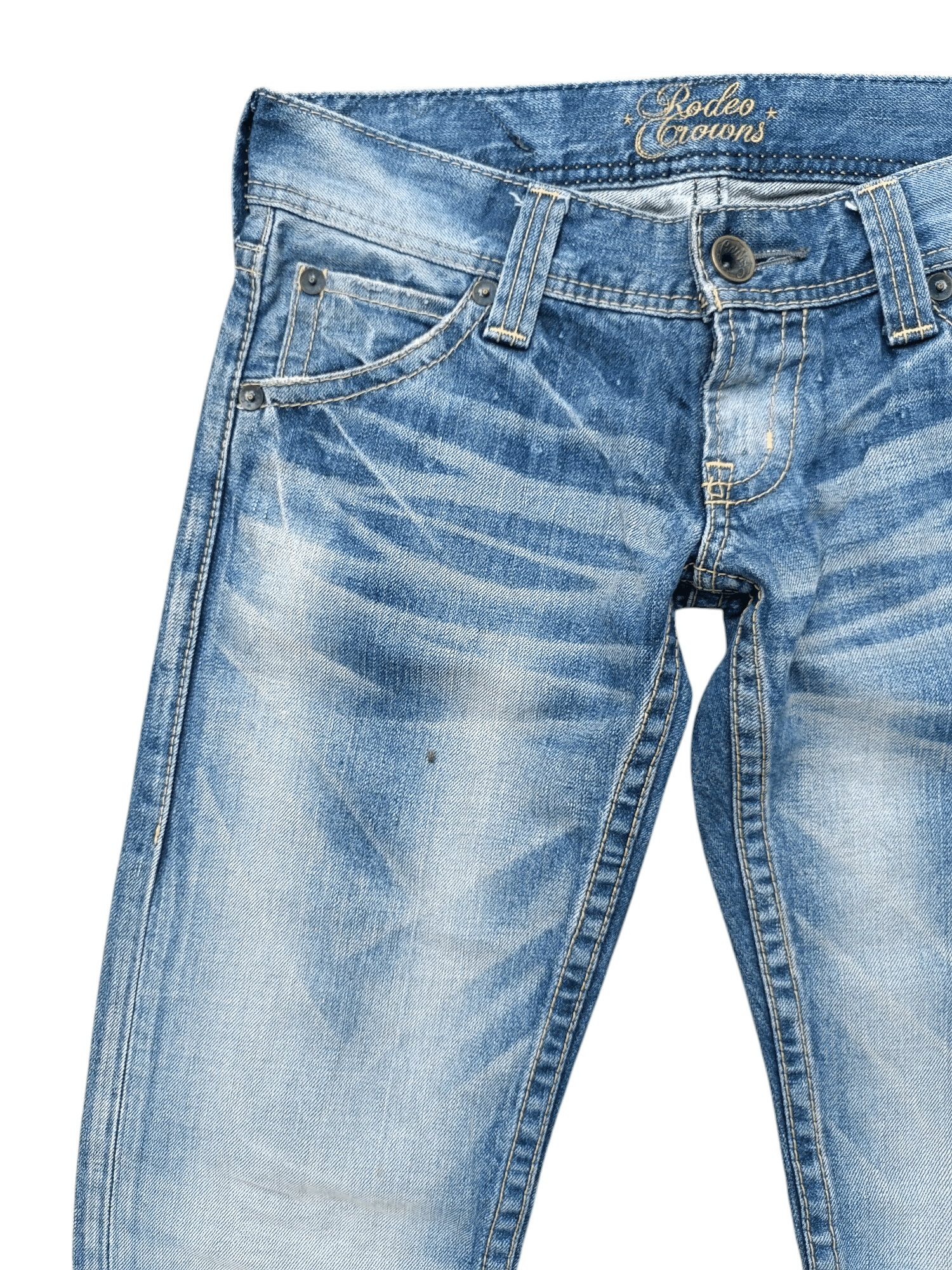 Hysteric Glamour × Japanese Brand × Vintage Vintage Rusty Wash Whiskers Rodeo Crowns Flared Jeans Size US 31 - 14 Thumbnail