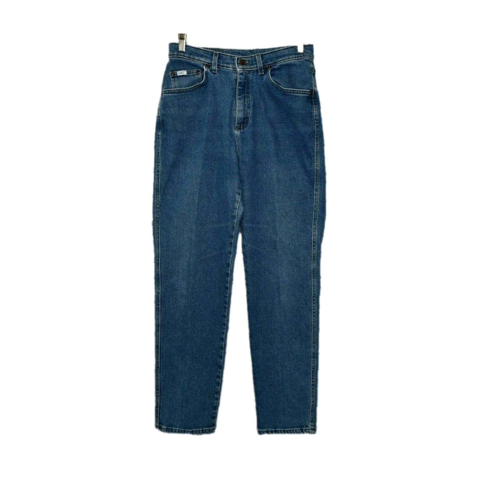 Lee VINTAGE Lee Jeans Womens 12 29x30 High Waisted Tapered Mom Classic Denim Blue 29 30 Mens Womens Size 29" - 2 Thumbnail