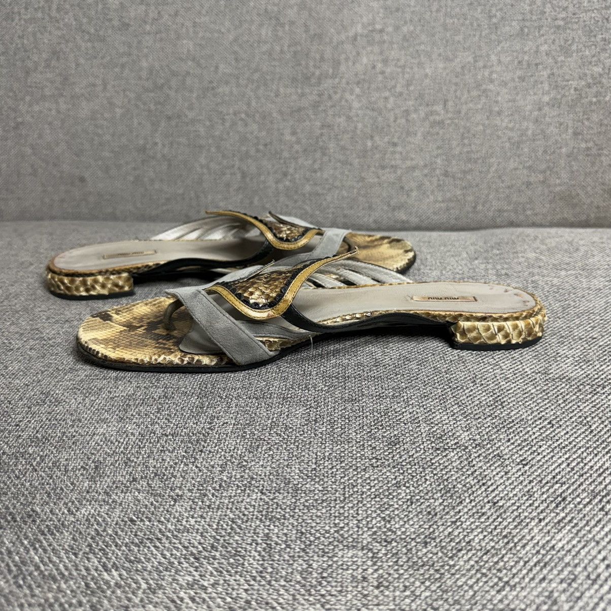 Miu Miu Vintage Miu Miu Python Leather Flip Flops Sandals 39 Size US 9 / IT 39 - 12 Thumbnail