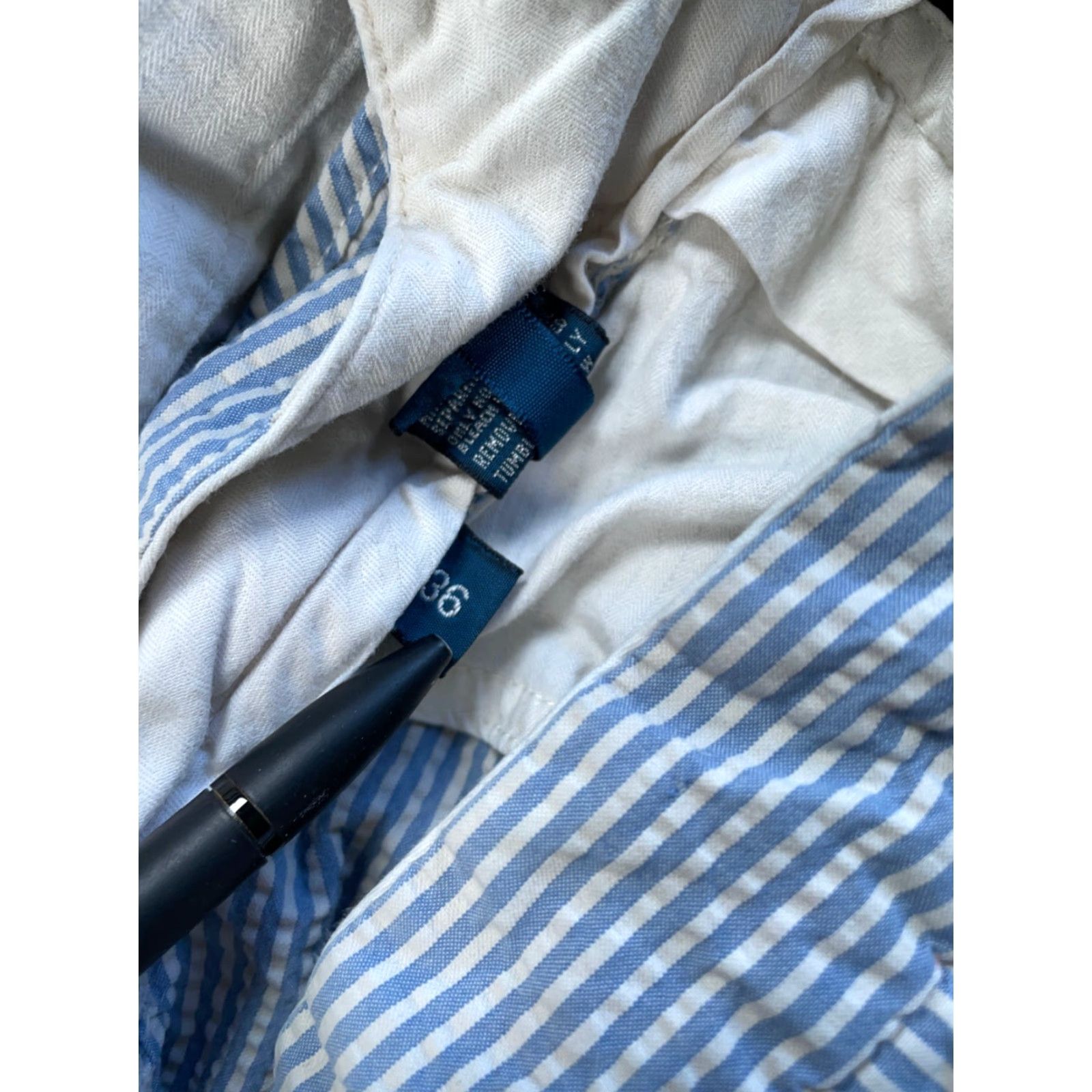 Polo Ralph Lauren Polo Ralph Lauren Seersucker Shorts Blue Striped Casual Men's 35 Regular Inseam 9 90s Preppy Size US S / EU 44-46 / 1 - 4 Thumbnail