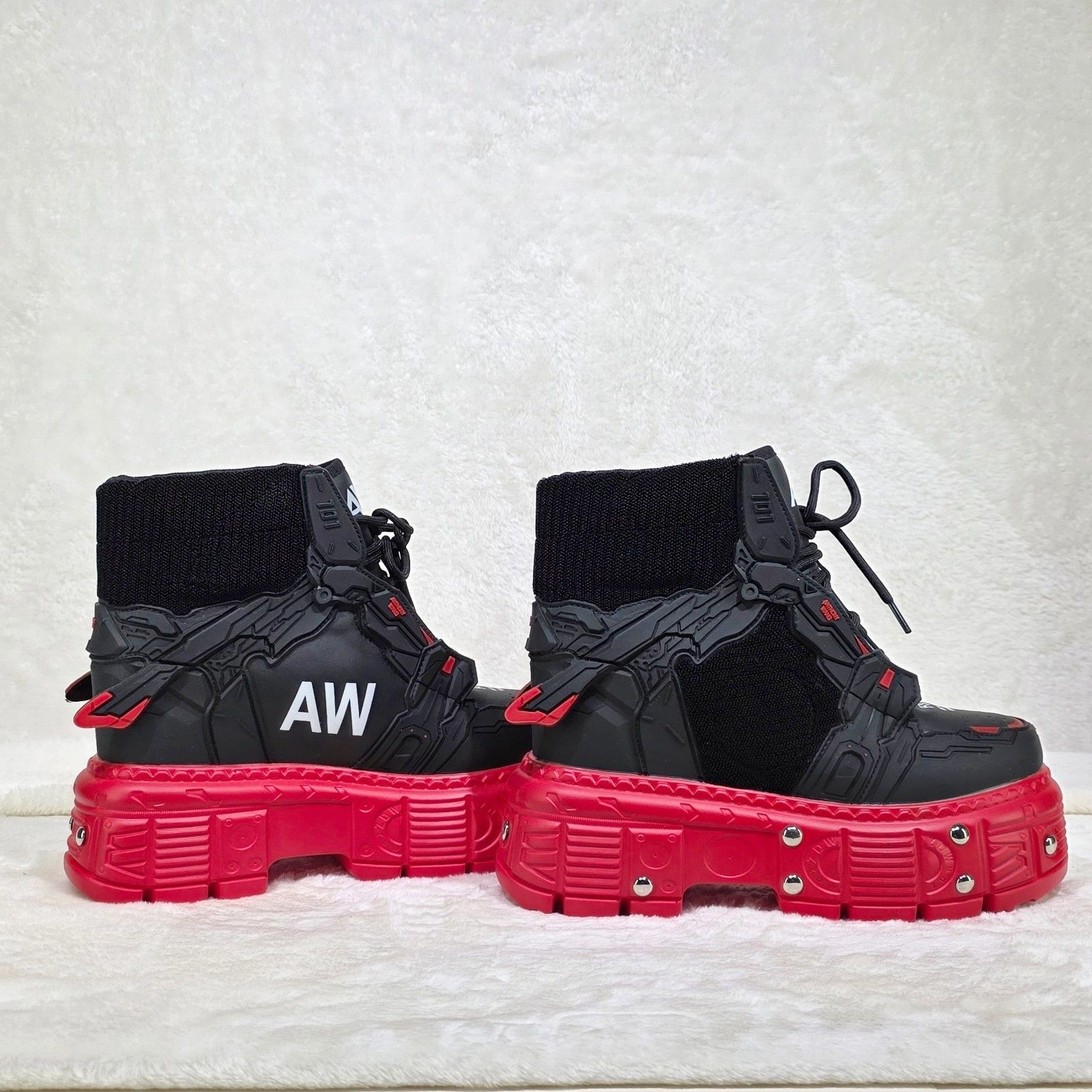 Other Wang M07 Blackened Red Hidden Wedge Women's Combat Mech Mode Size US 10 / IT 40 - 3 Thumbnail