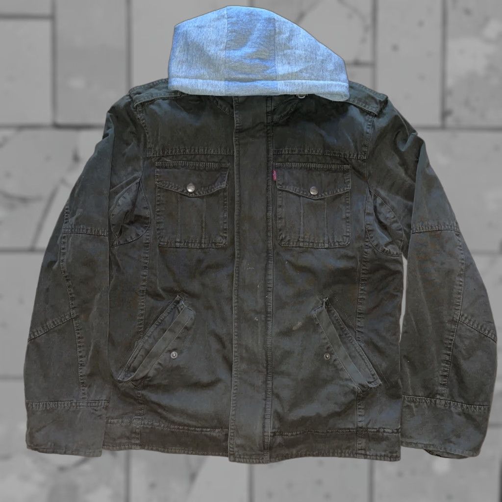 Levi's VINTAGE Levi's Jacket Gray Denim Mens S Denim Overcoat Levis Straus Co Blue 90s Mens Size US S / EU 44-46 / 1 - 1 Thumbnail
