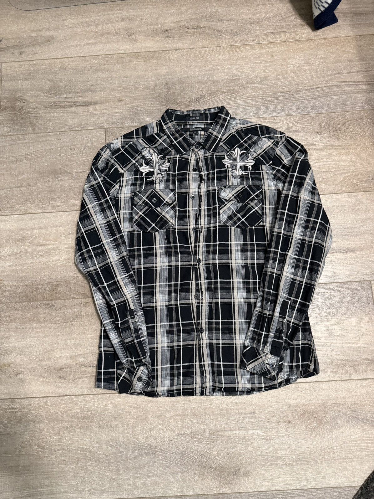 Vintage Vintage Chrome Hearts Inspired Flannel Size US L / EU 52-54 / 3 - 1 Thumbnail