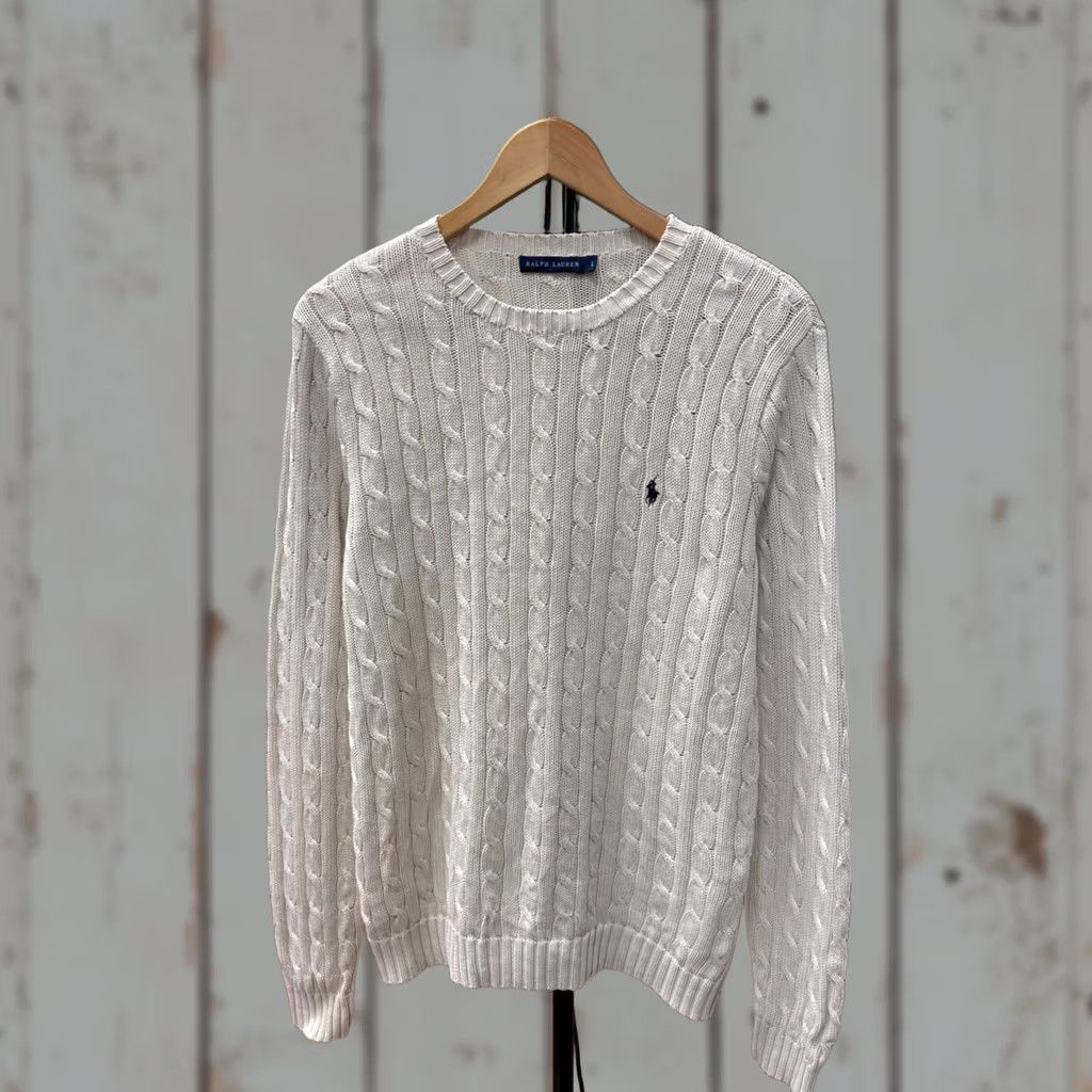 Ralph Lauren VINTAGE Ralph Lauren Sweater Women 90s Beige L Pullover Knit Shirt Womens Size L / US 10 / IT 46 - 1 Thumbnail