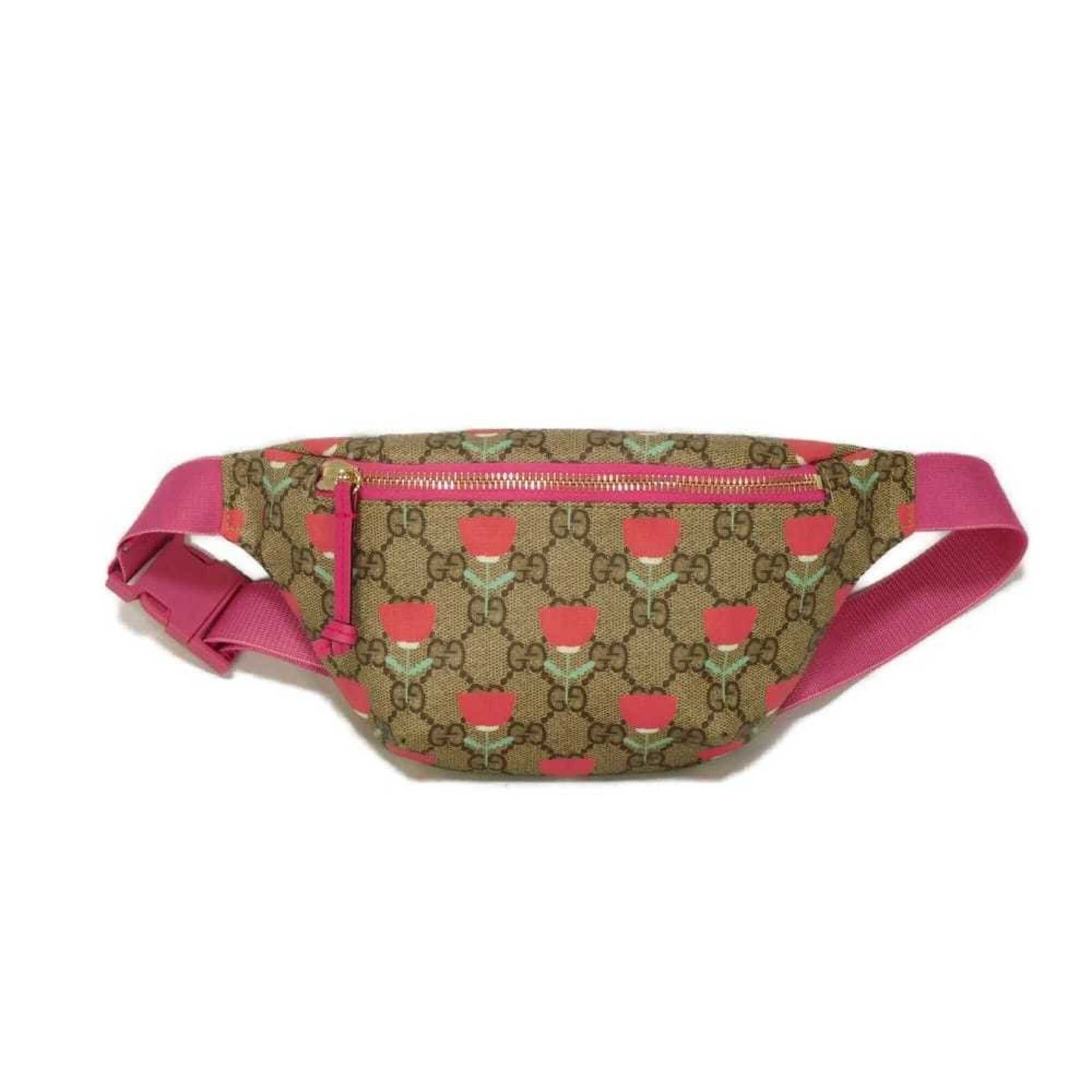 Gucci Gucci GG Supreme Flower Print Waist Bag (Kim Seung-yeon Tulip Design) - 502095 FADQR 8587 Men's & Women's Size ONE SIZE - 1 Thumbnail
