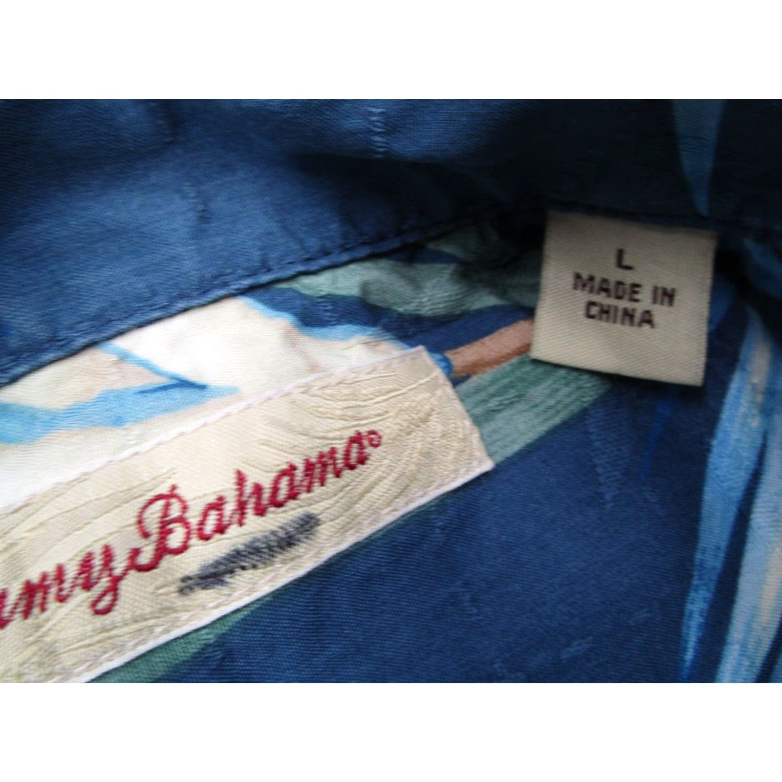Tommy Bahama TOMMY BAHAMA Shirt Mens Large Blue Floral Button Up Silk Camp Loop Collar Size US L / EU 52-54 / 3 - 4 Thumbnail