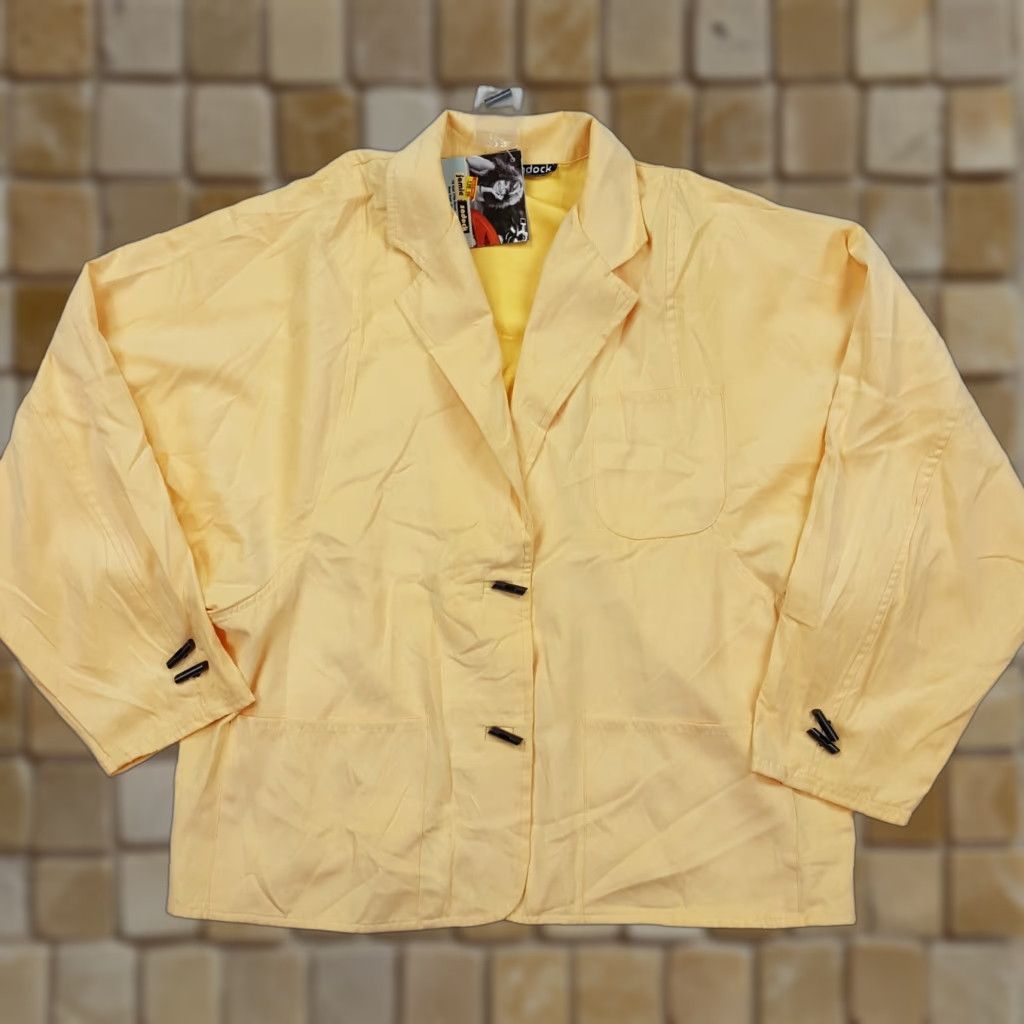 Vintage VINTAGE Jamie Sadock Golf Women's Medium Button Up Long Sleeve Casual 2 Button Jacket Yellow (M) Ladies, 90s, 80s, 90s Theme? Size M / US 6-8 / IT 42-44 - 1 Thumbnail