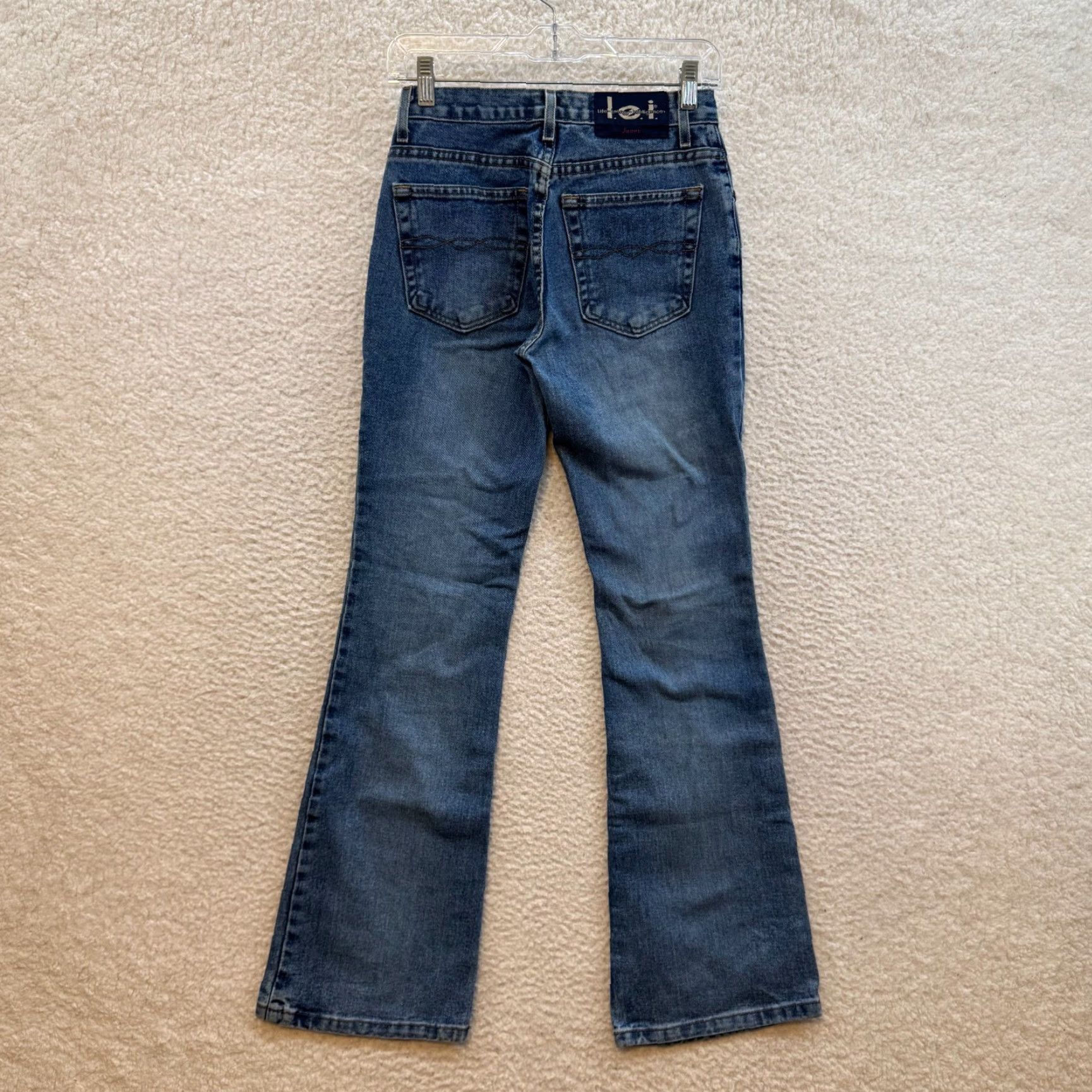 Vintage VINTAGE Lei Low Mid Rise Flare Jeans 0 24 Medium Wash Bootcut 100% Cotton Womens Boys Girls Mens Jeans Size 25" / US 0 / IT 36 - 2 Thumbnail