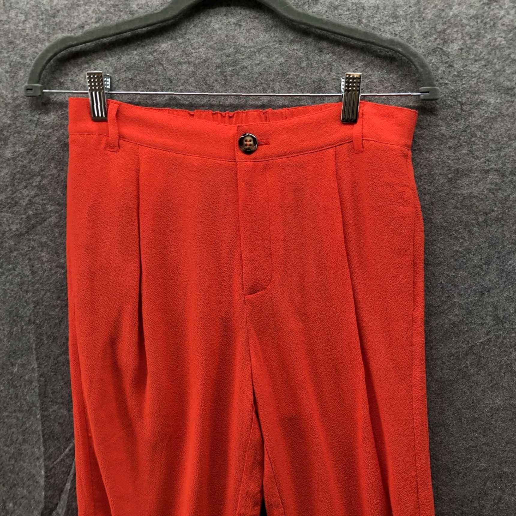 Anthropologie Anthropologie Elevenses Crop Pants Womens 4P Orange Tapered Pleated Front Crepe Pants Size 27" / US 4 / IT 40 - 3 Thumbnail