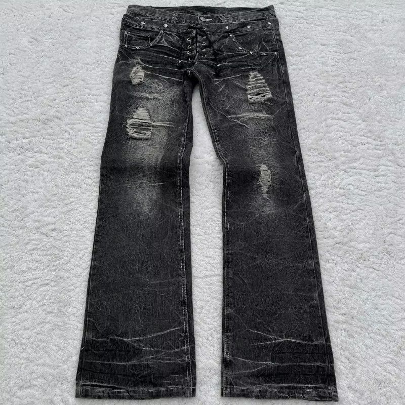 Japanese Brand × Jean Washed Retro Gothic Flared Jeans Size US 32 / EU 48 - 1 Thumbnail