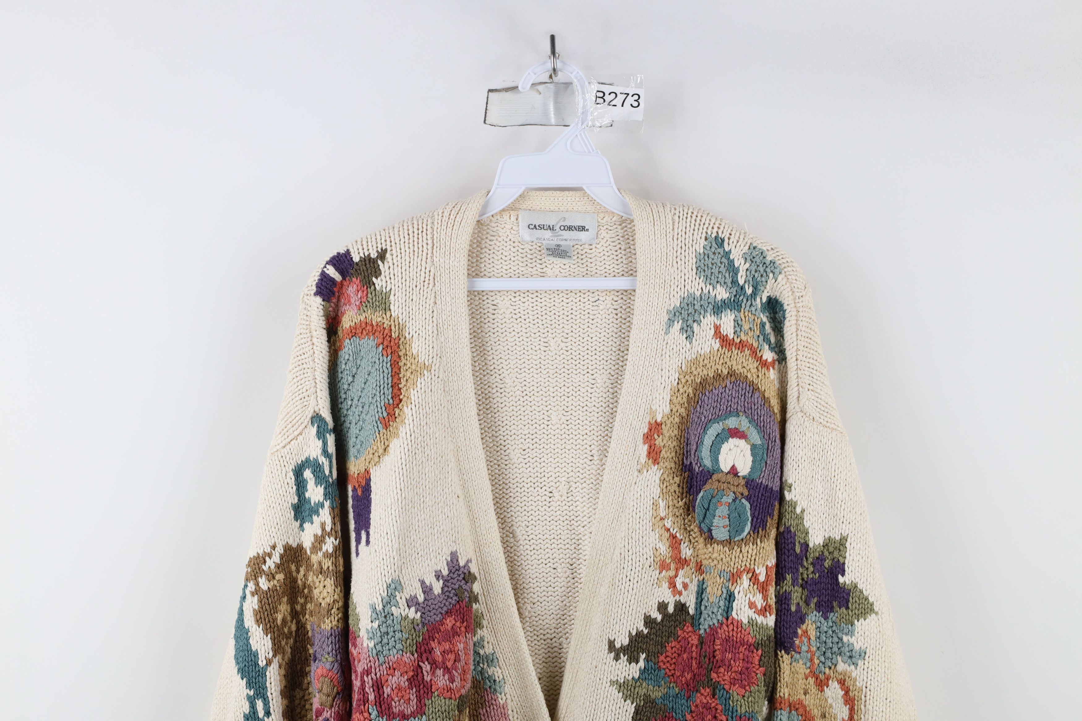 Vintage Vintage 90s Victorian Blend Flower Knit Cardigan Sweater Size M / US 6-8 / IT 42-44 - 2 Thumbnail