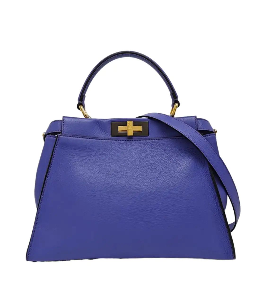 Fendi FENDI Peekaboo Medium blue-violetcowhide leather shoulder bag handbag crossbody Size ONE SIZE - 1 Thumbnail