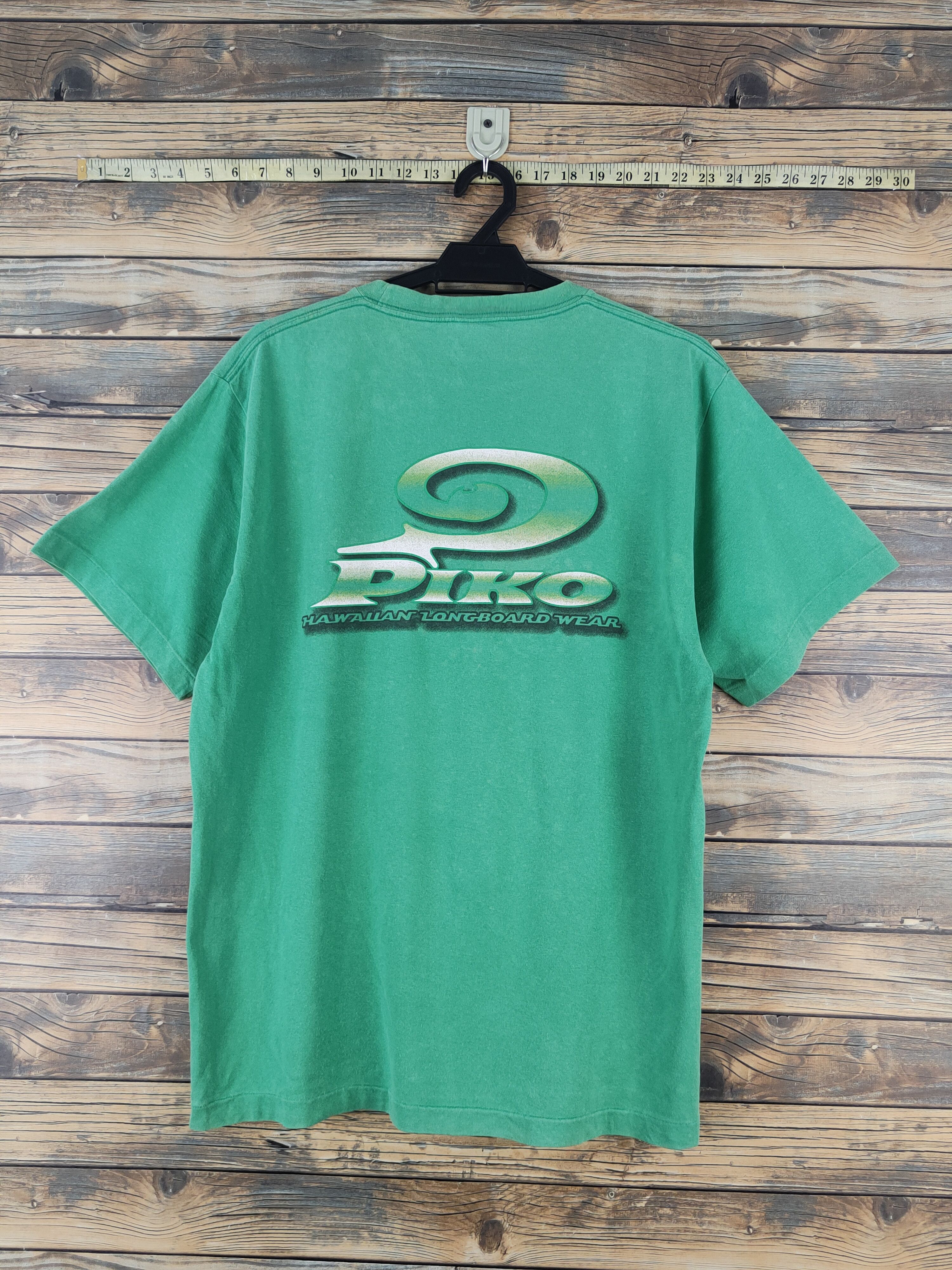 Japanese Brand DL Piko Surf Green Short Sleeve T-shirt #2755 Size US L / EU 52-54 / 3 - 9 Thumbnail