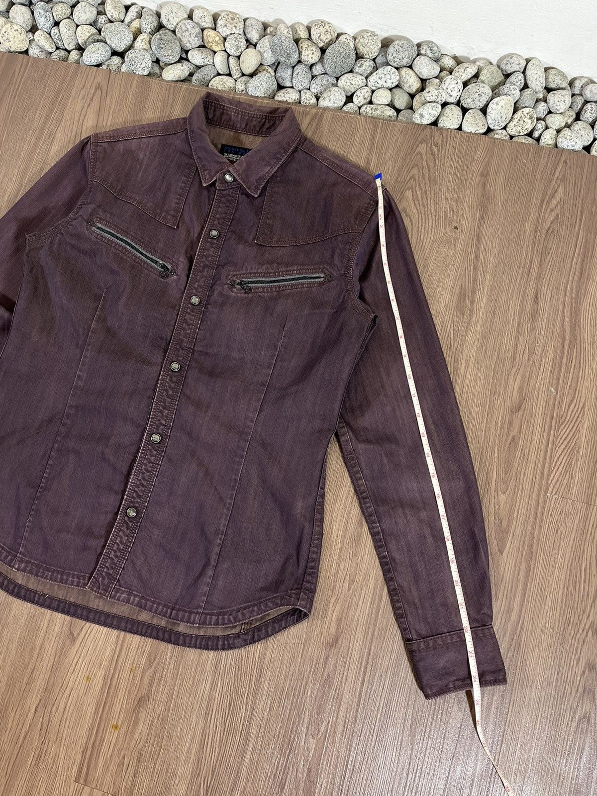 Nicole Club NCFM Maroon Coated Button Shirt Size US M / EU 48-50 / 2 - 13 Thumbnail