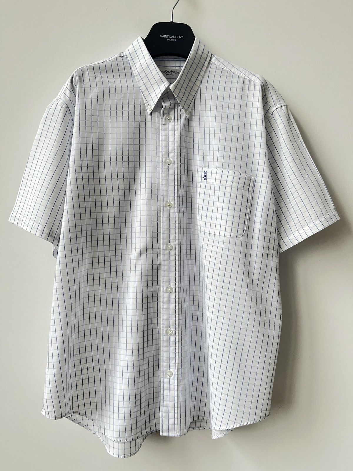 Yves Saint Laurent Vintage Yves Saint Laurent Checked Shirt Paris France YSL Size US XL / EU 56 / 4 - 2 Thumbnail