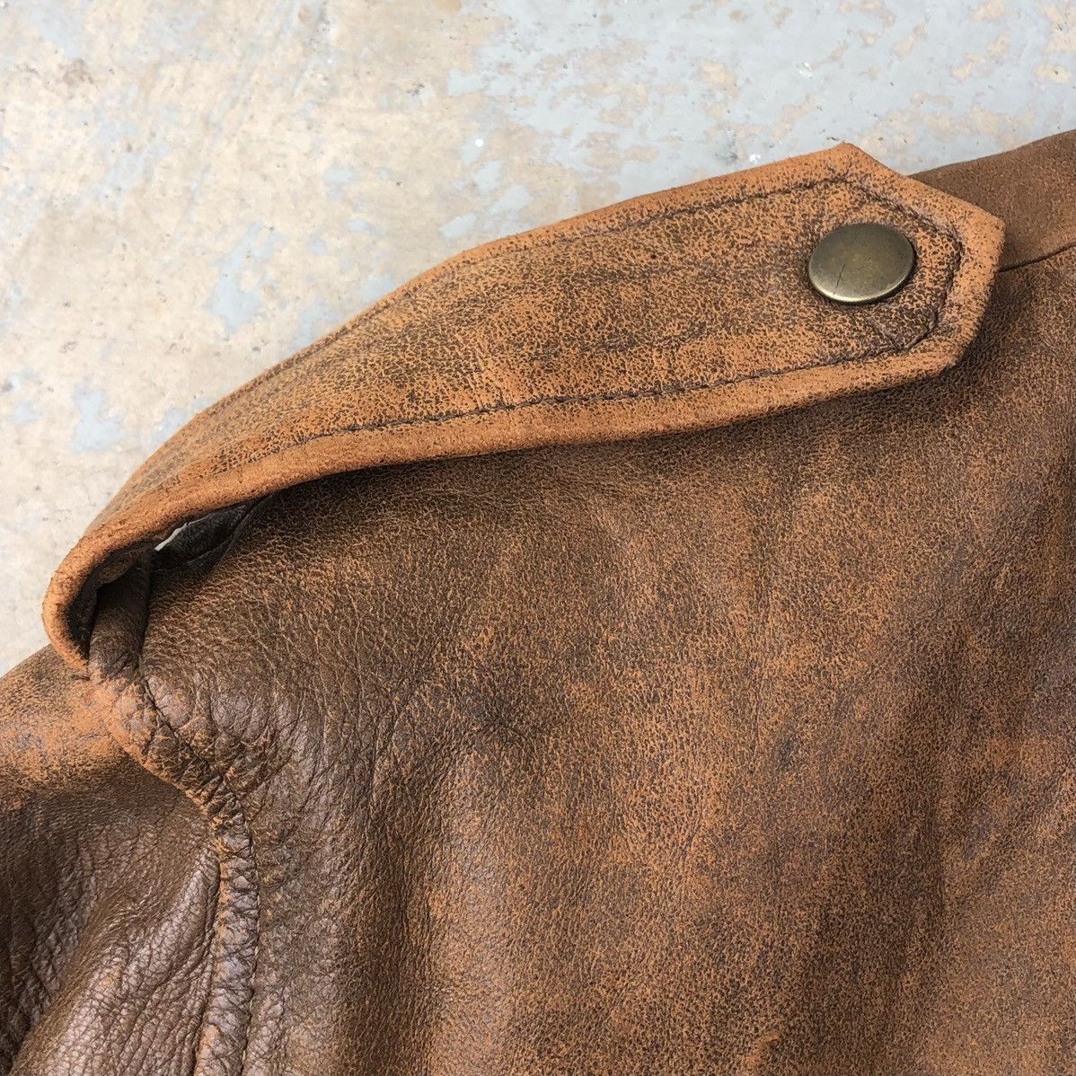 Vintage Vintage Skender Lined Fleece Leather Bomber Jacket Size US L / EU 52-54 / 3 - 10 Thumbnail