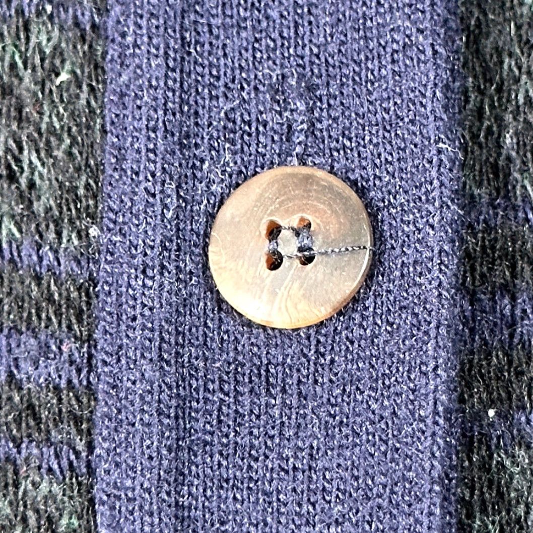Murano VINTAGE Murano Sweater Vest Cardigan 90s Adult Large Blue Green Plaid Wool Knit Crew Neck Mens Size US L / EU 52-54 / 3 - 6 Thumbnail