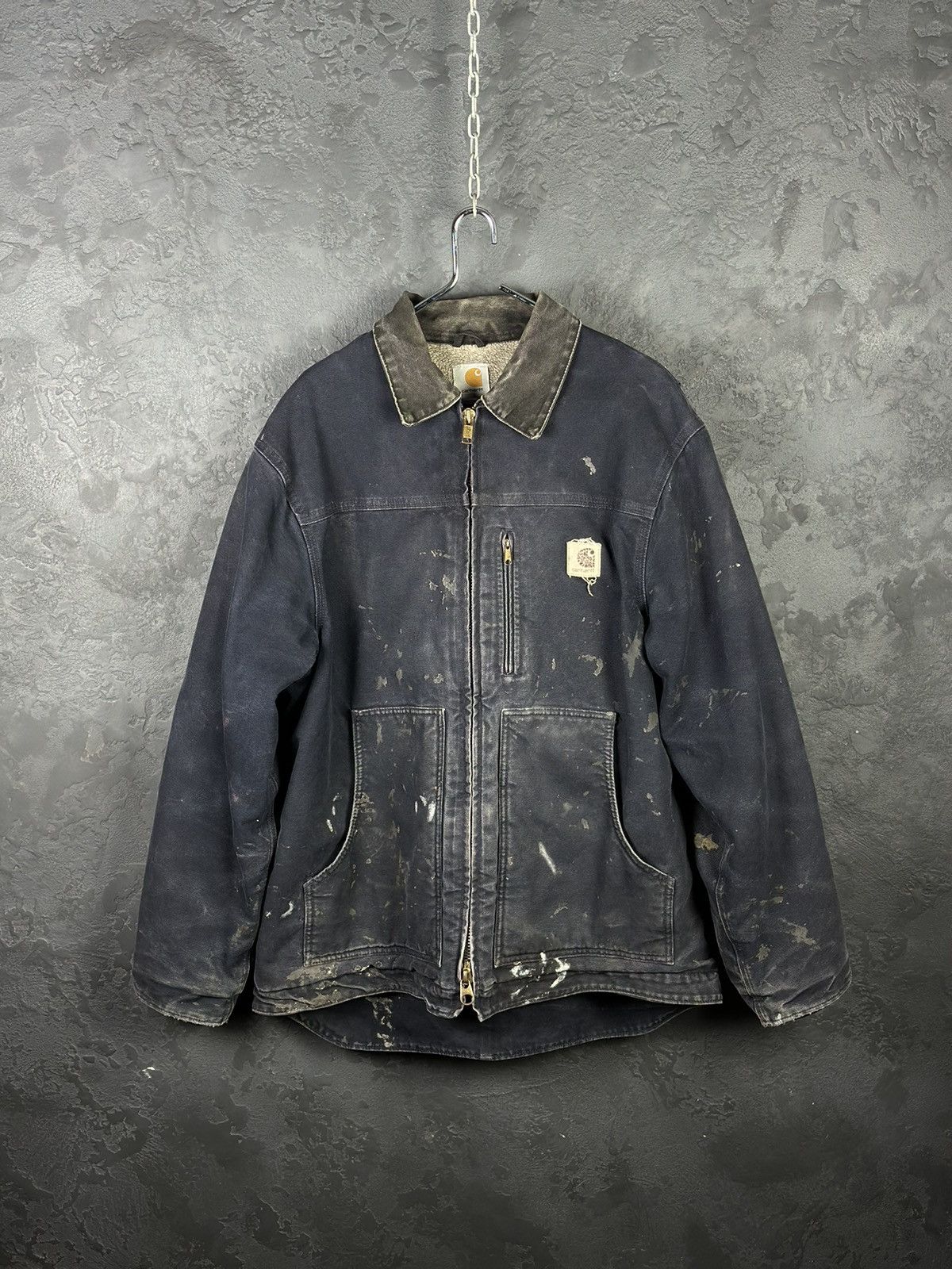 Carhartt × Vintage Vintage 90s Blue Faded Carhartt Detroit Jacket Size US L / EU 52-54 / 3 - 1 Thumbnail