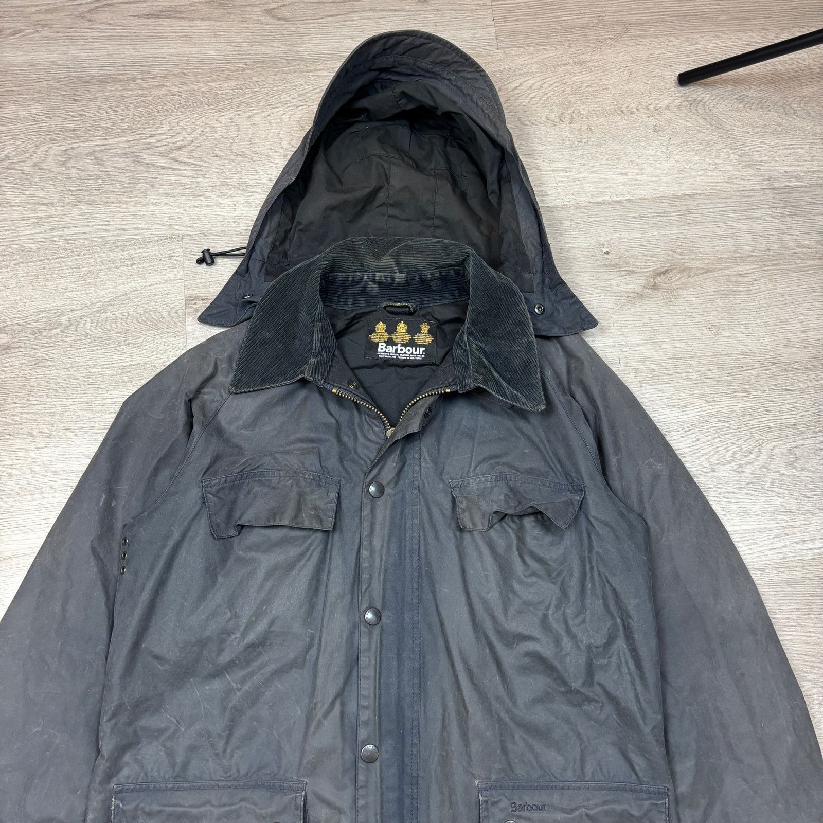 Barbour × Rare Rare Barbour Amble Riding Jacket Waxed Cotton Hooded Men's L Size US L / EU 52-54 / 3 - 2 Thumbnail