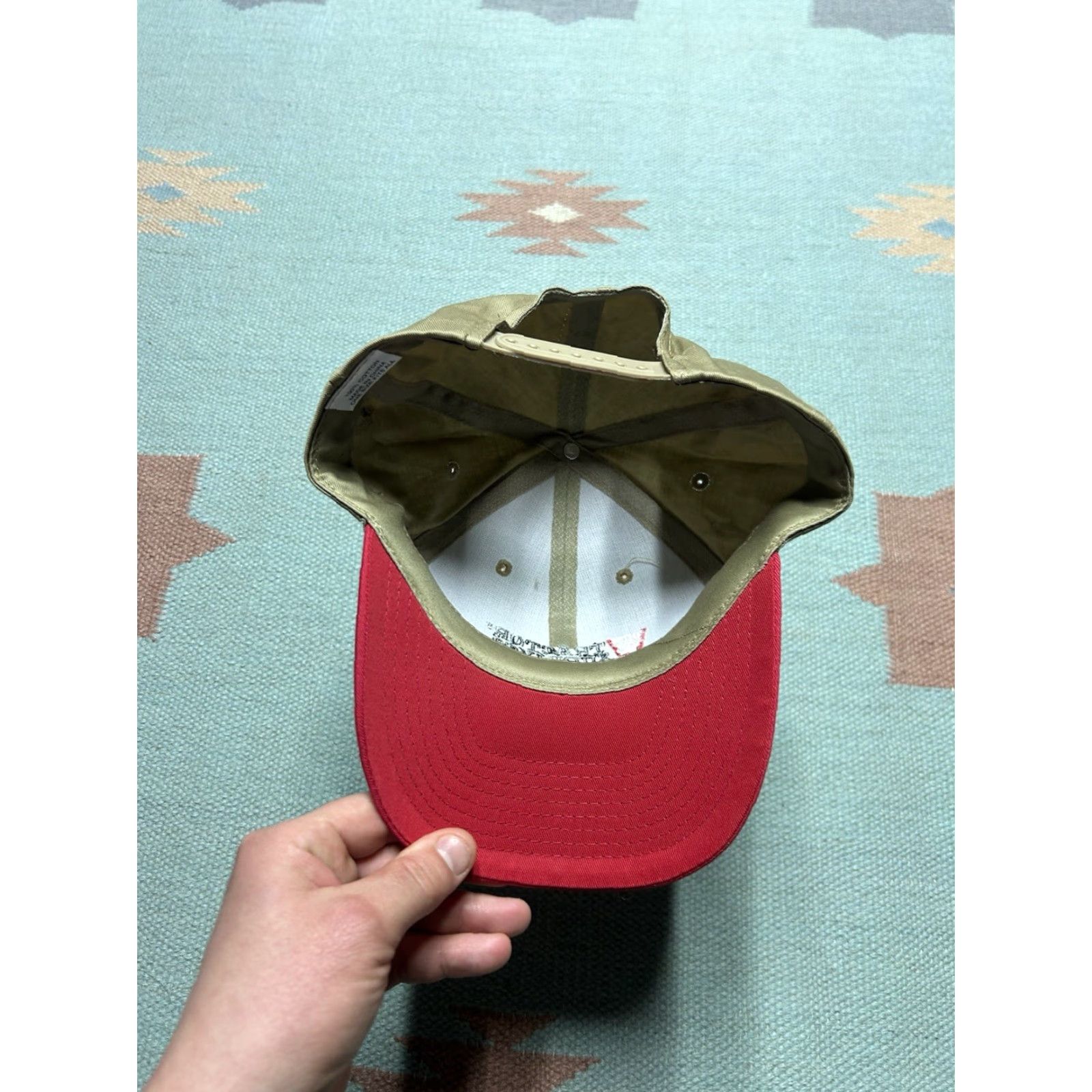 Vintage Tractor supply co snapback hat cap embroidered logo farm adjustable tan red Mens adjustable red hat cap embroidered logo farm Size ONE SIZE - 5 Thumbnail