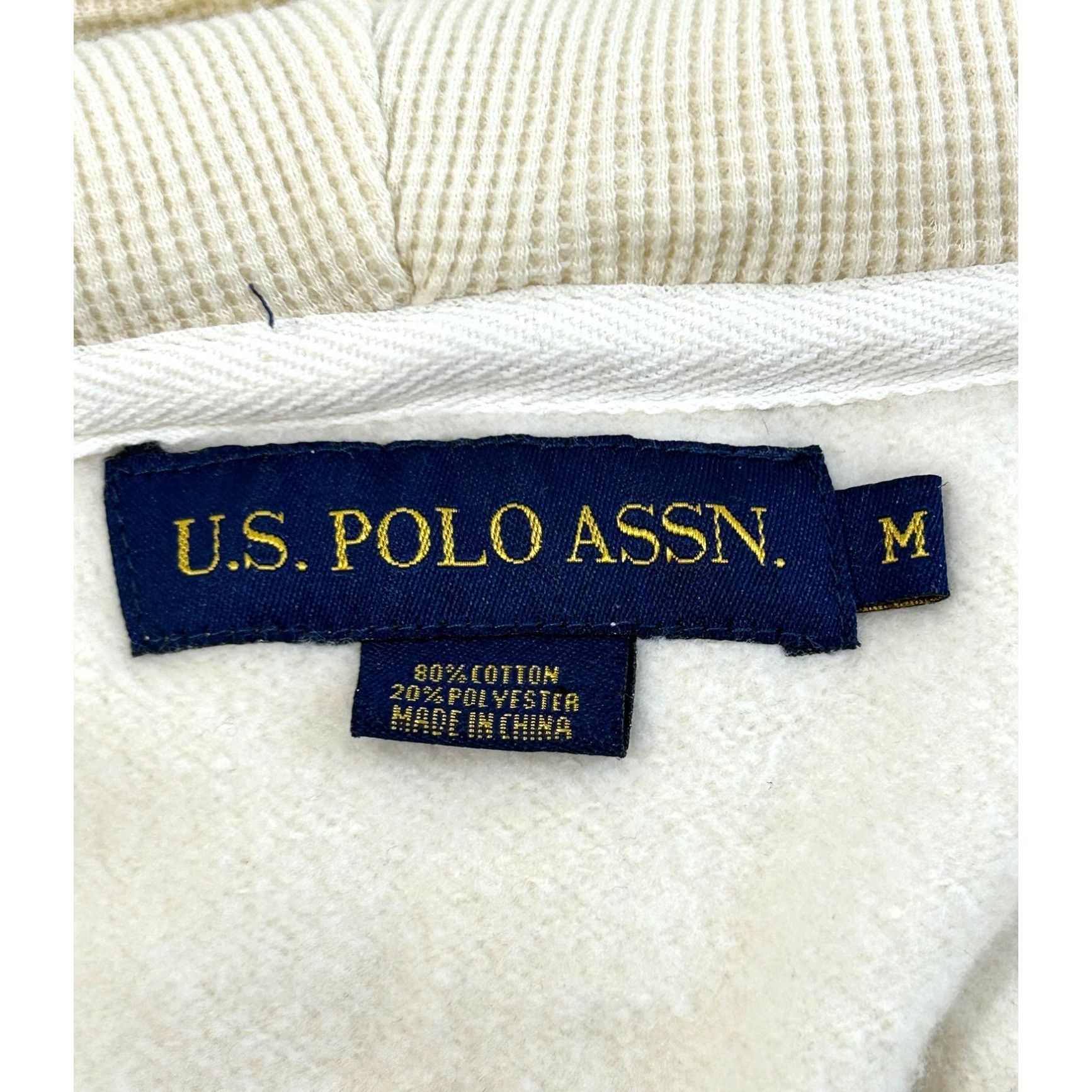 U.S. Polo Assn. U.S. Polo Assn. Men’s Vtg Hoodie Cream M Long Sleeve Embroi Size US M / EU 48-50 / 2 - 6 Thumbnail