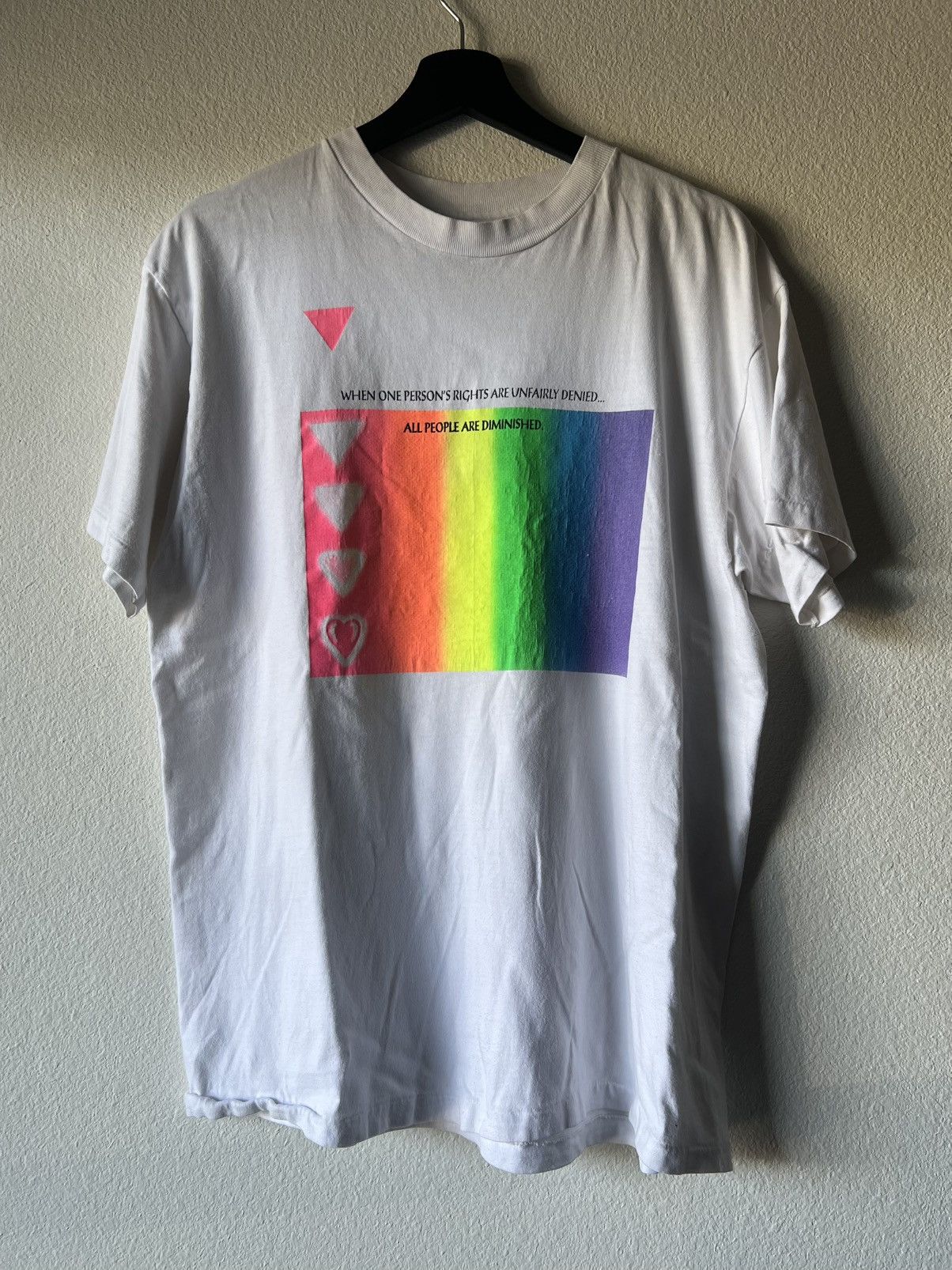 Vintage Vintage Denver Pridefest 1993 Rainbow Flag LGBTQ T-Shirt Size US L / EU 52-54 / 3 - 2 Thumbnail