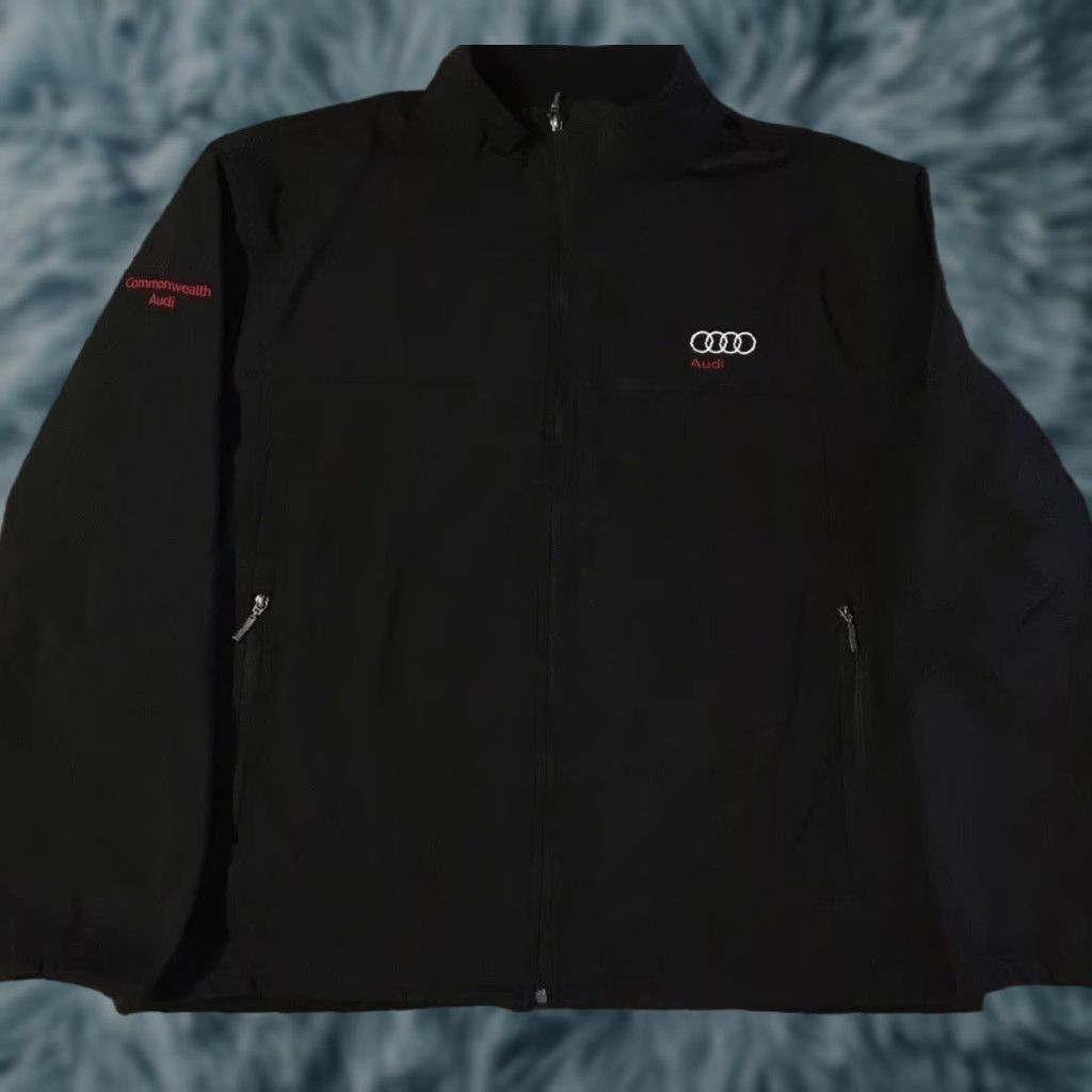 NASCAR Vtg Audi Employee Jacket 2XL Black Colorblock Motorcycle Bomber Jacket Mens Grunge 90s Racing Car Driving NASCAR Mechanic Biker USA Retro Size US XXL / EU 58 / 5 - 1 Thumbnail