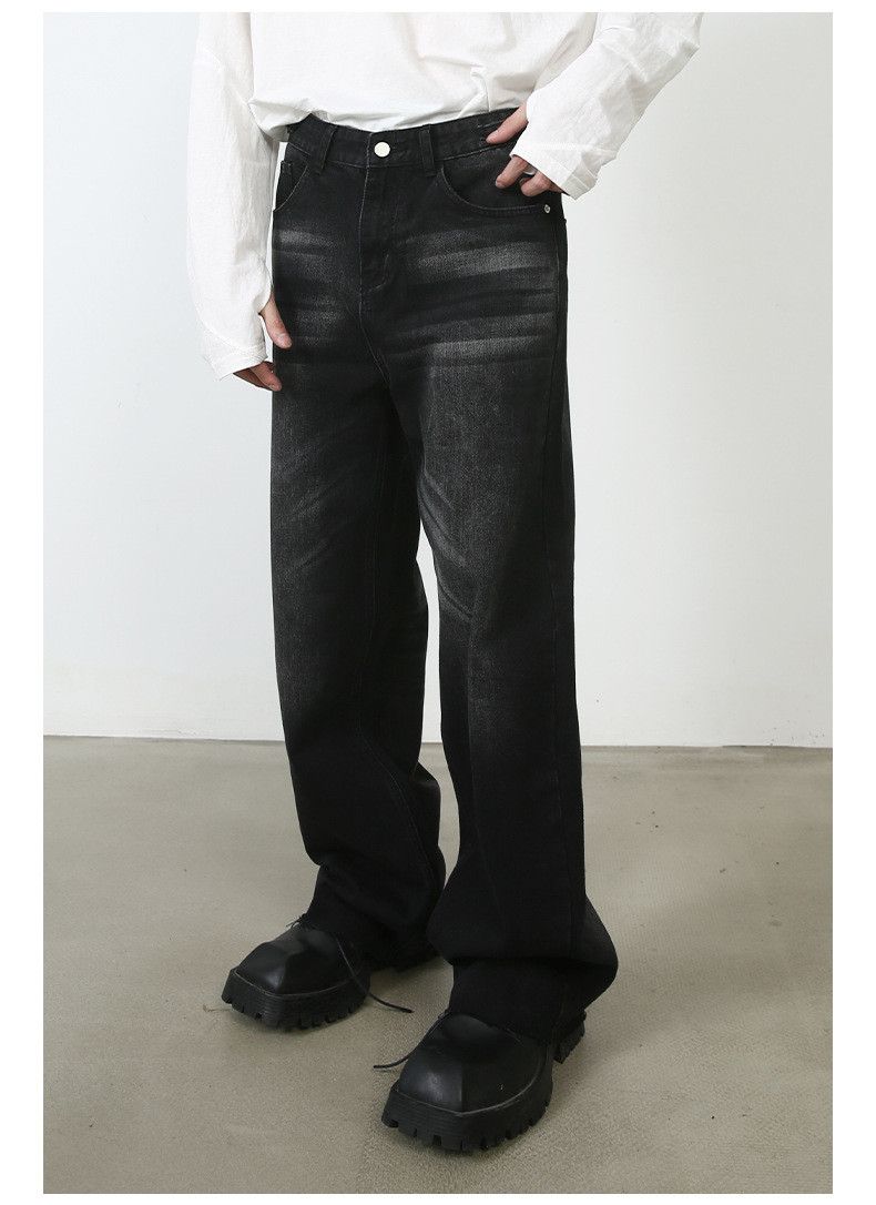 Japanese Brand × Vintage Vintage washed black straight wide-leg oversize loose jeans Size US 32 / EU 48 - 3 Thumbnail