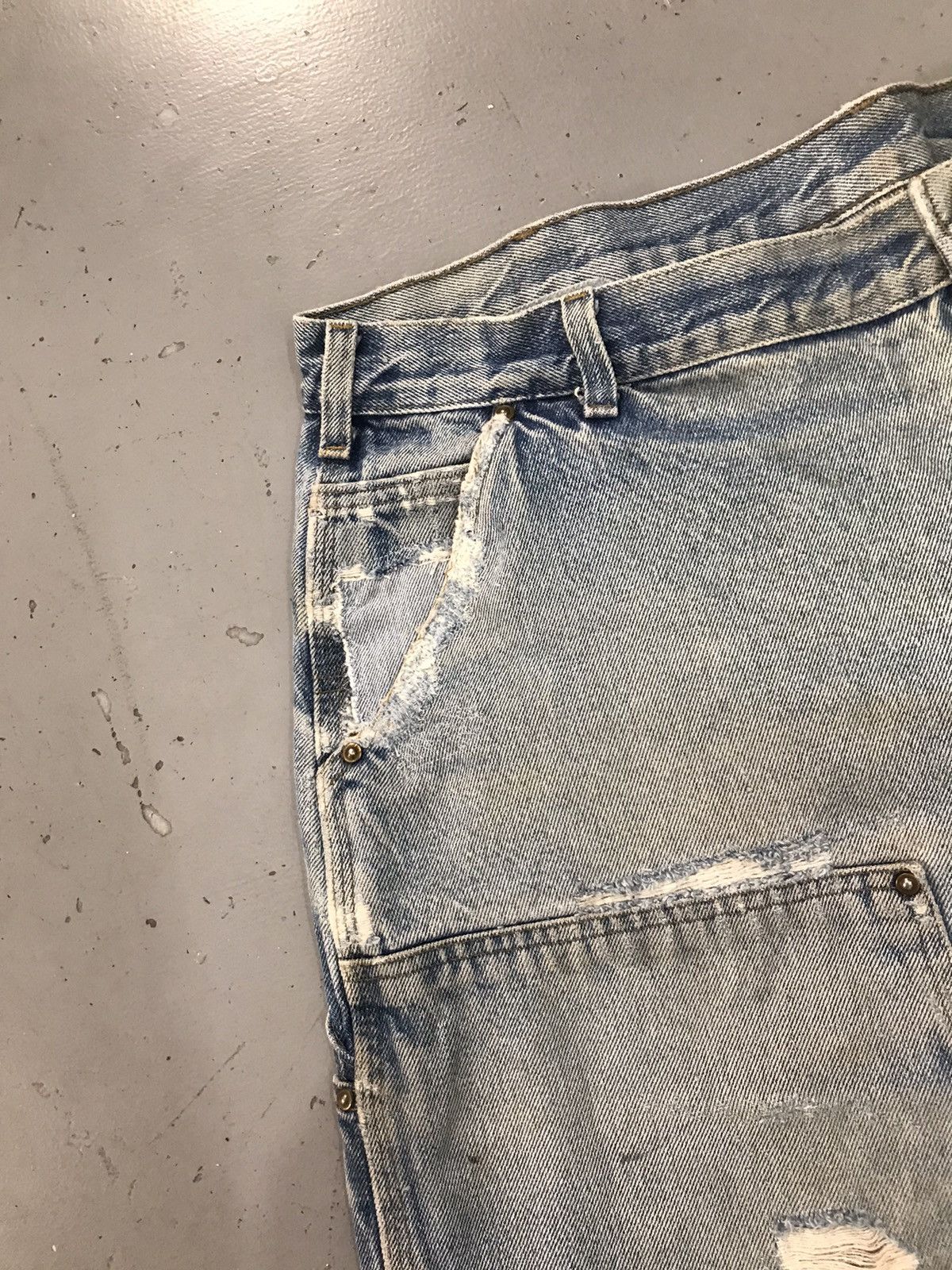 Carhartt × Vintage Vintage Carhartt B73 DST distressed double knee denim Size US 42 / EU 58 - 8 Thumbnail