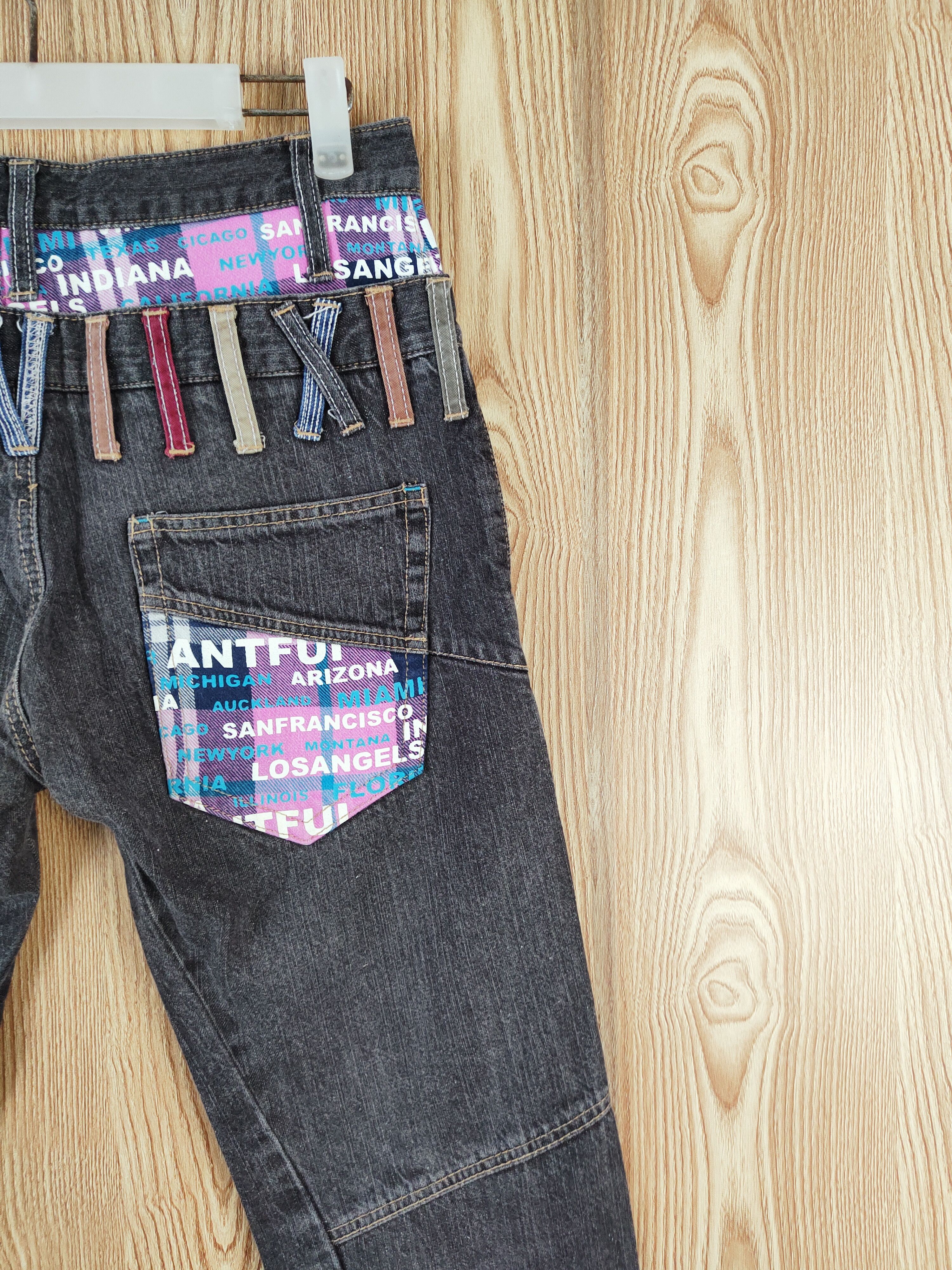 Japanese Brand Antfui Black double waist Faded Ripped denim #W385 Size US 30 / EU 46 - 11 Thumbnail