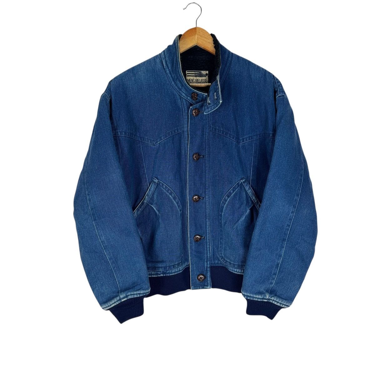Melrose 🌟VINTAGE 80s MELROSE DENIM BOMBER JACKET Size US M / EU 48-50 / 2 - 1 Thumbnail